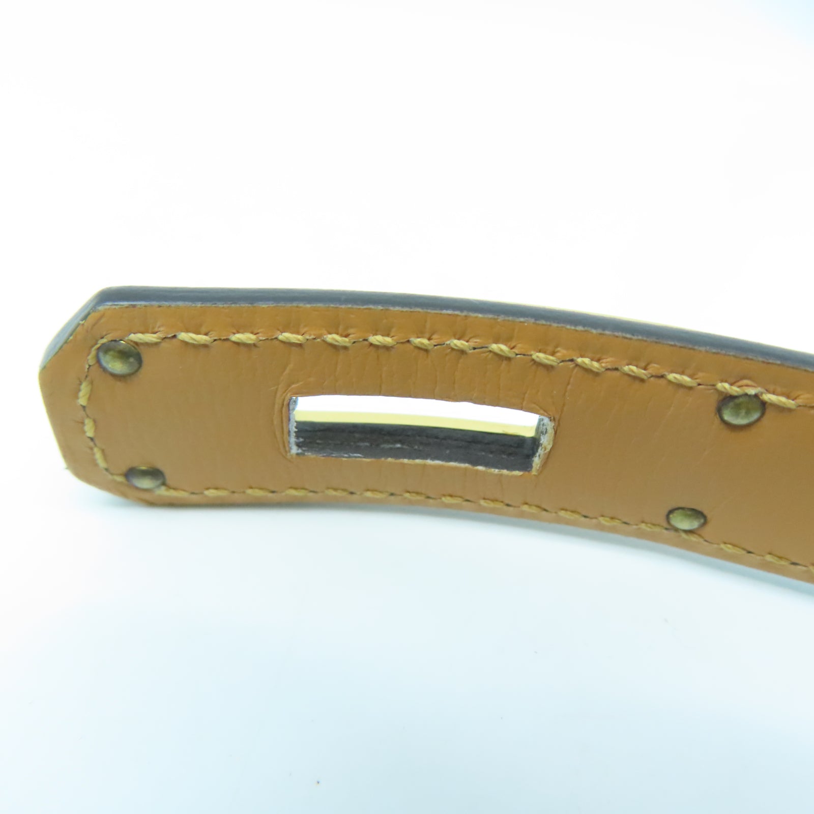 HERMES Epsom皮革Kelly Belt金扣皮帶黑色