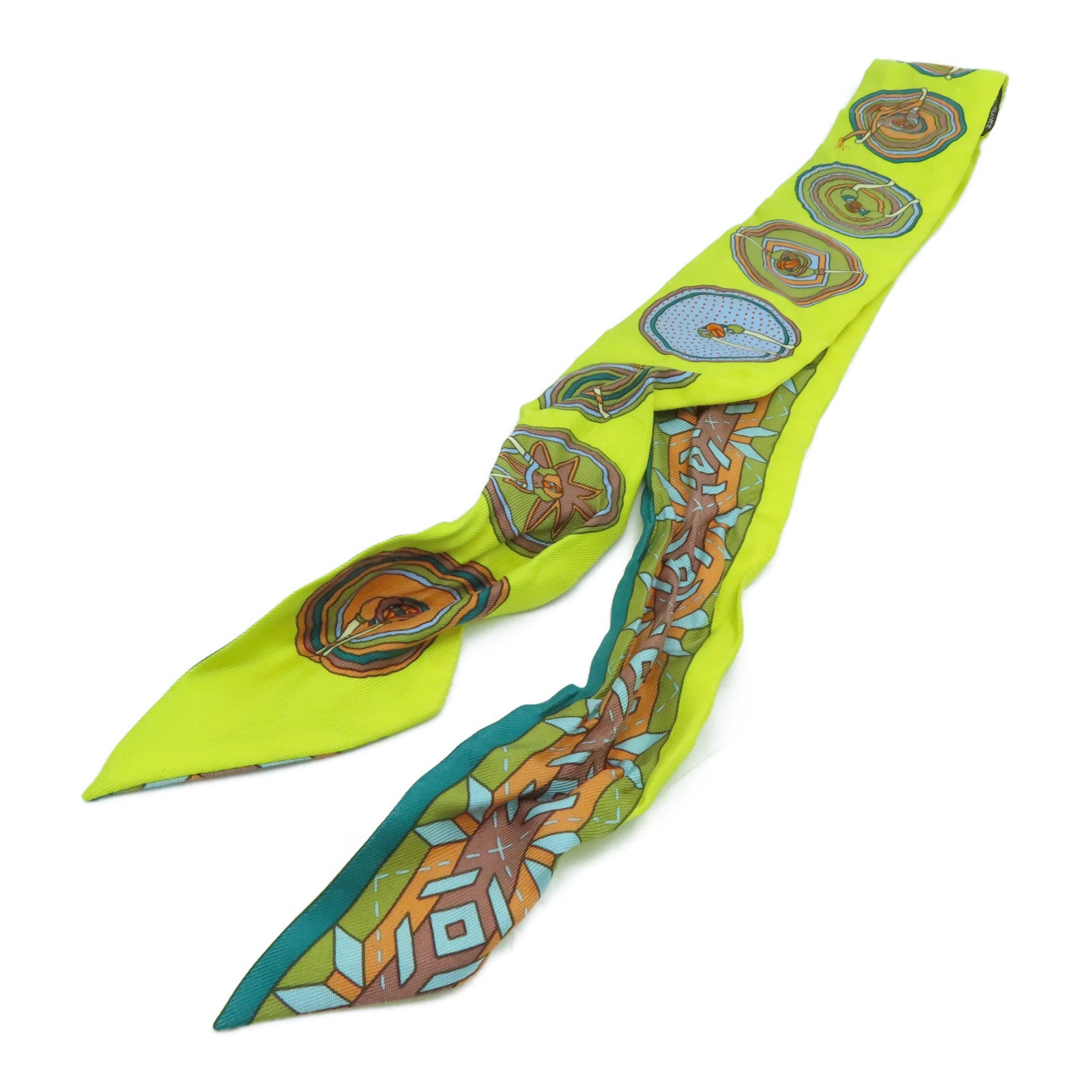 HERMES 絲質Twilly Scarf絲巾彩色