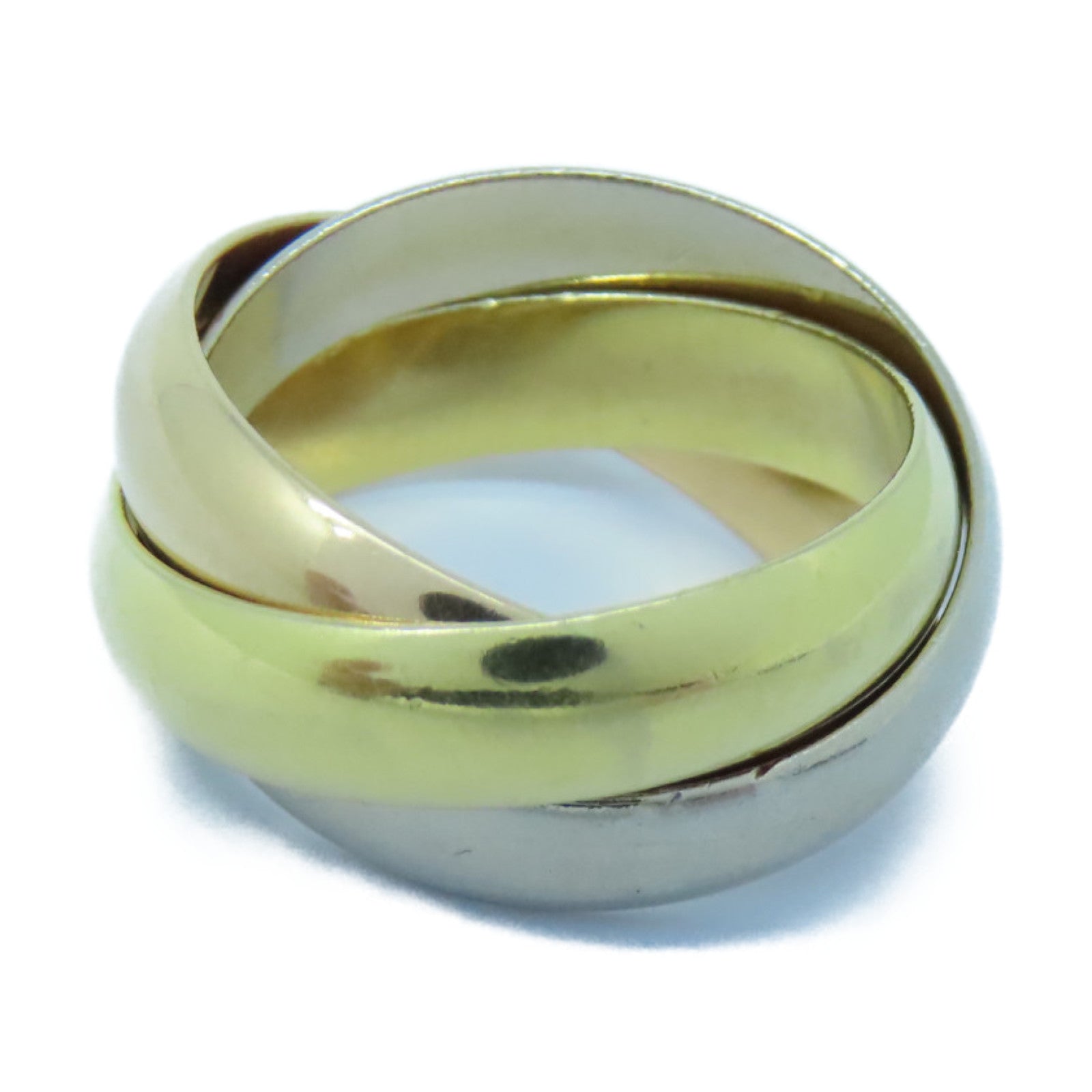 CARTIER 18K玫瑰金/黃金/白金Trinity戒指US#8/Cartier#57