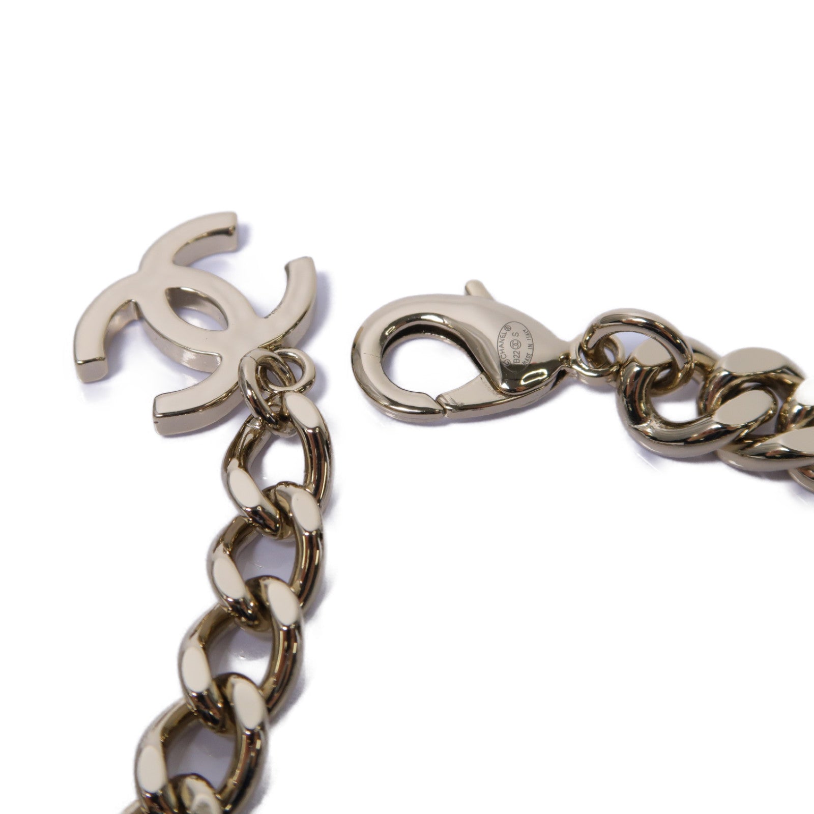 CHANEL PVC/金屬Necklace項鍊金色/白色