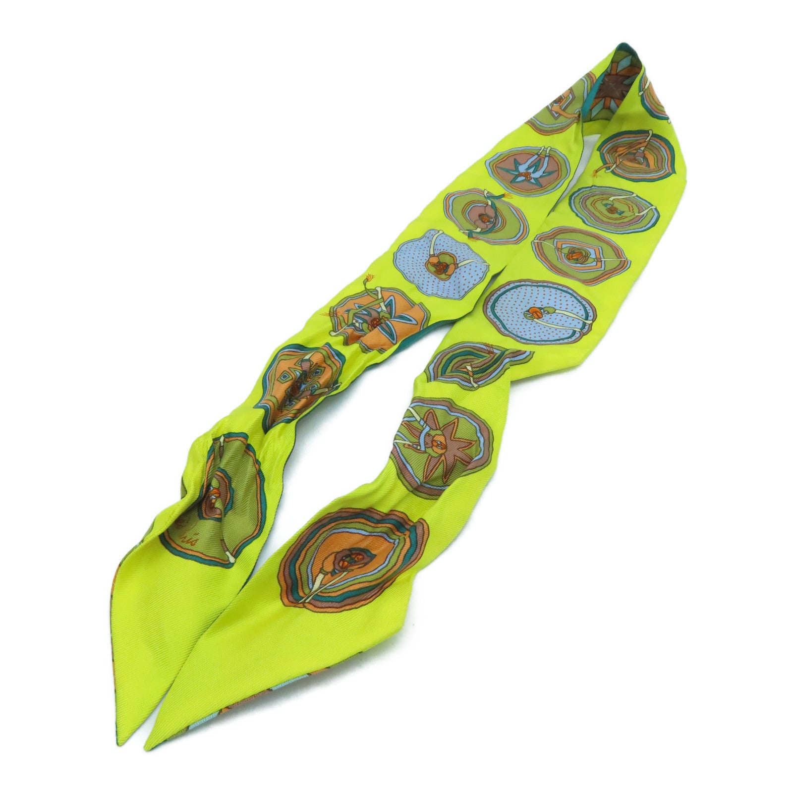 HERMES 絲質Twilly Scarf絲巾彩色