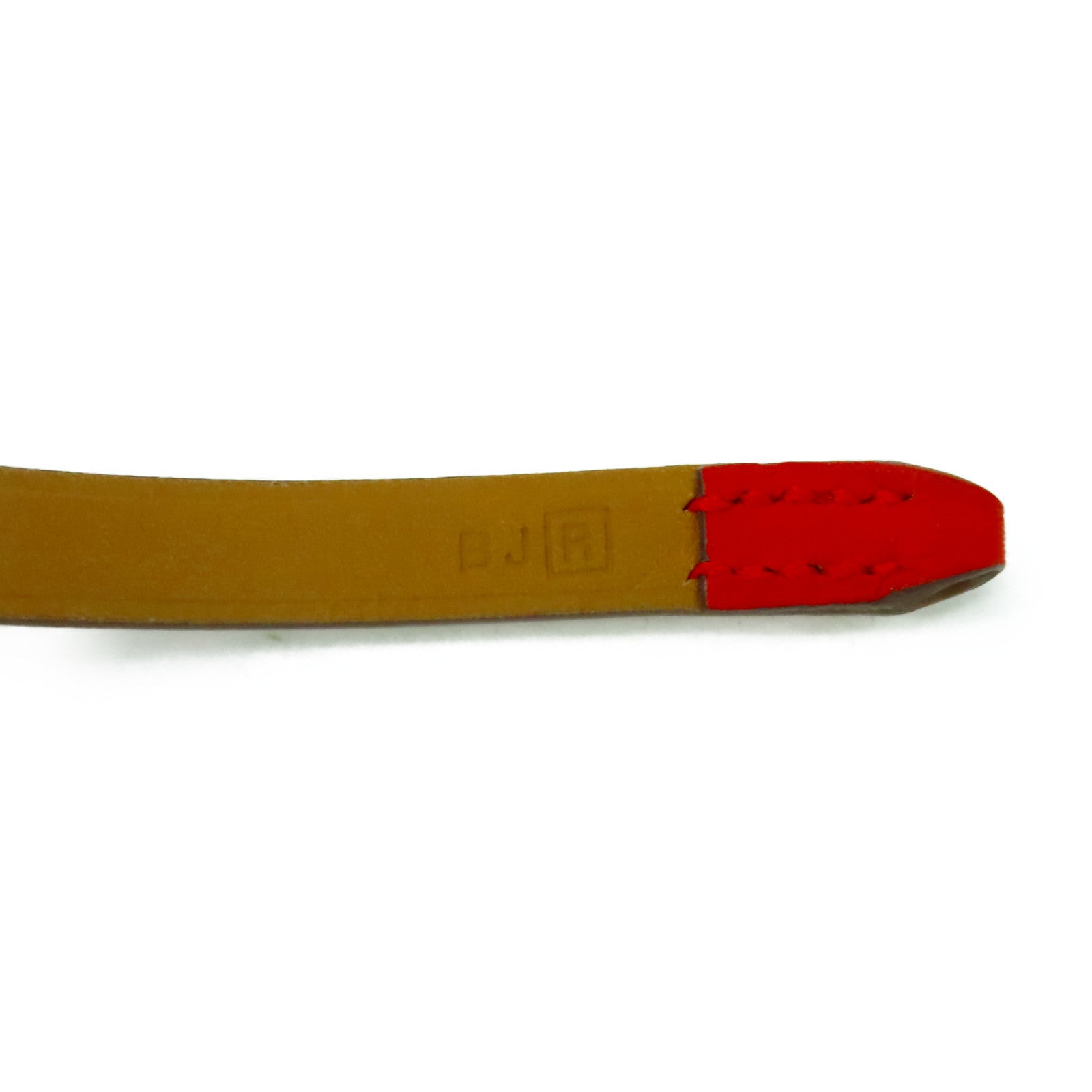 HERMES Swift皮革Bracelet銀扣手鐲橙色