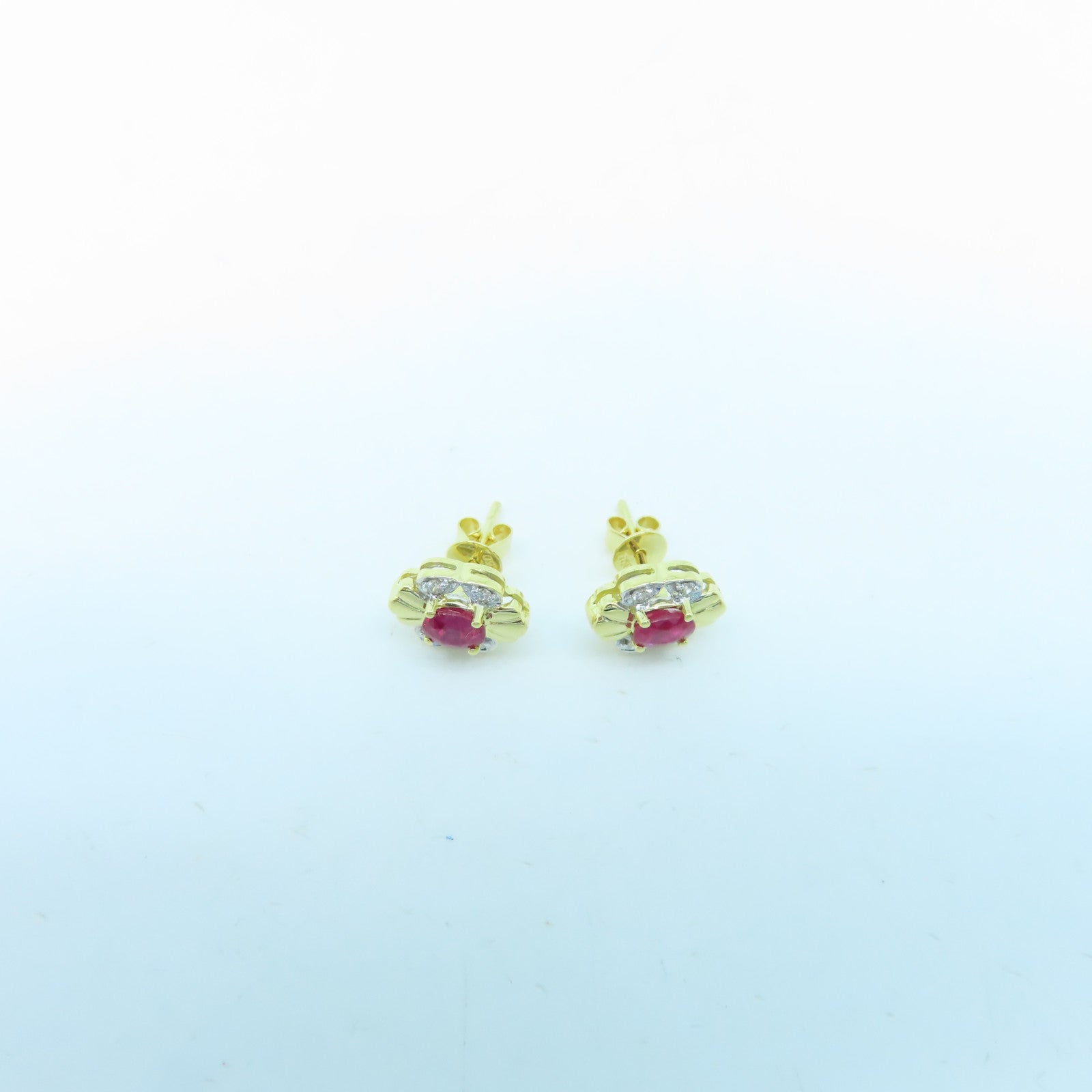 JEWELRY 18K Gold Ruby Earrings 2.8g Ruby Earrings