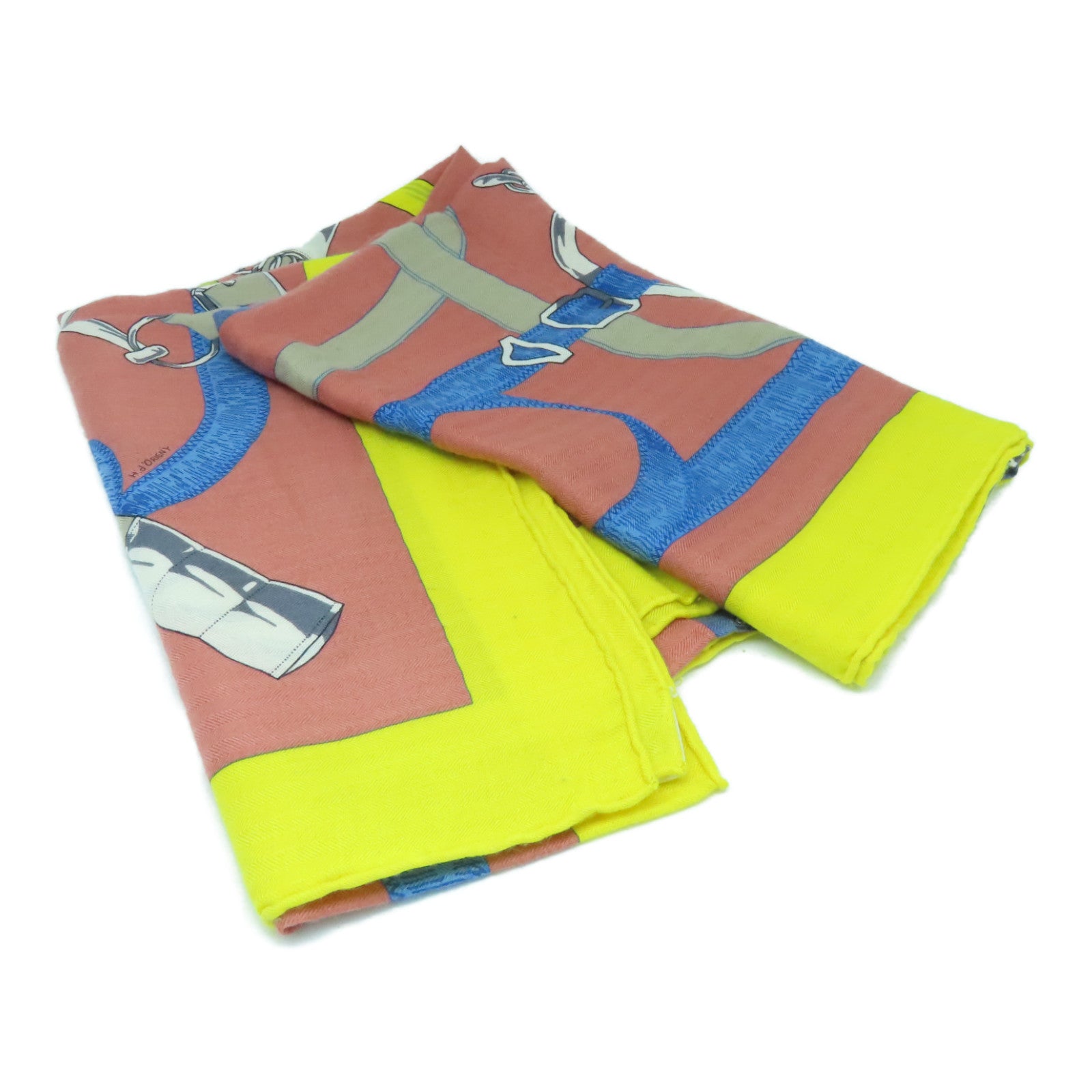 HERMES Cashmere/Silk Scarf Yellow/Pink