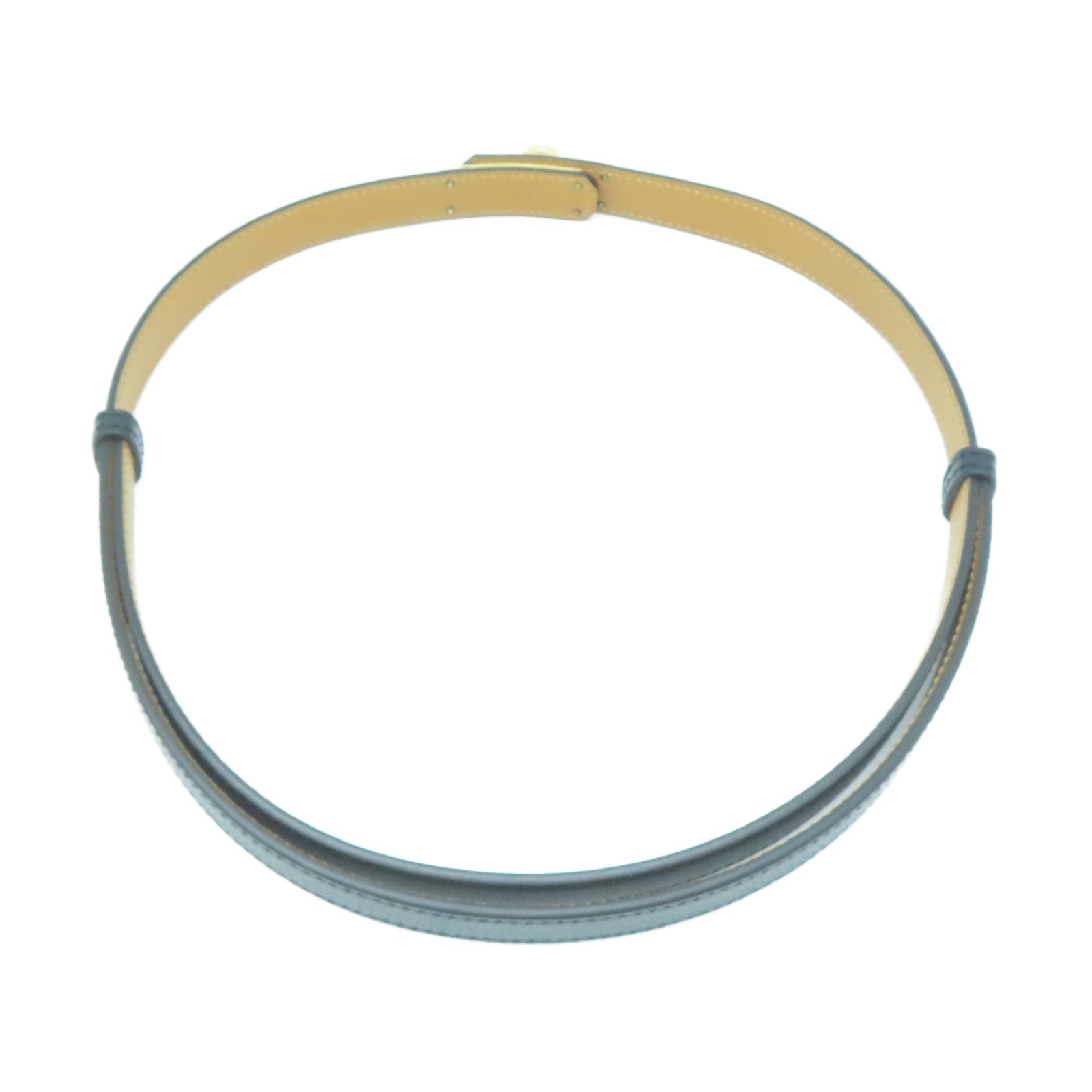 HERMES Epsom皮革Kelly Belt金扣皮帶黑色