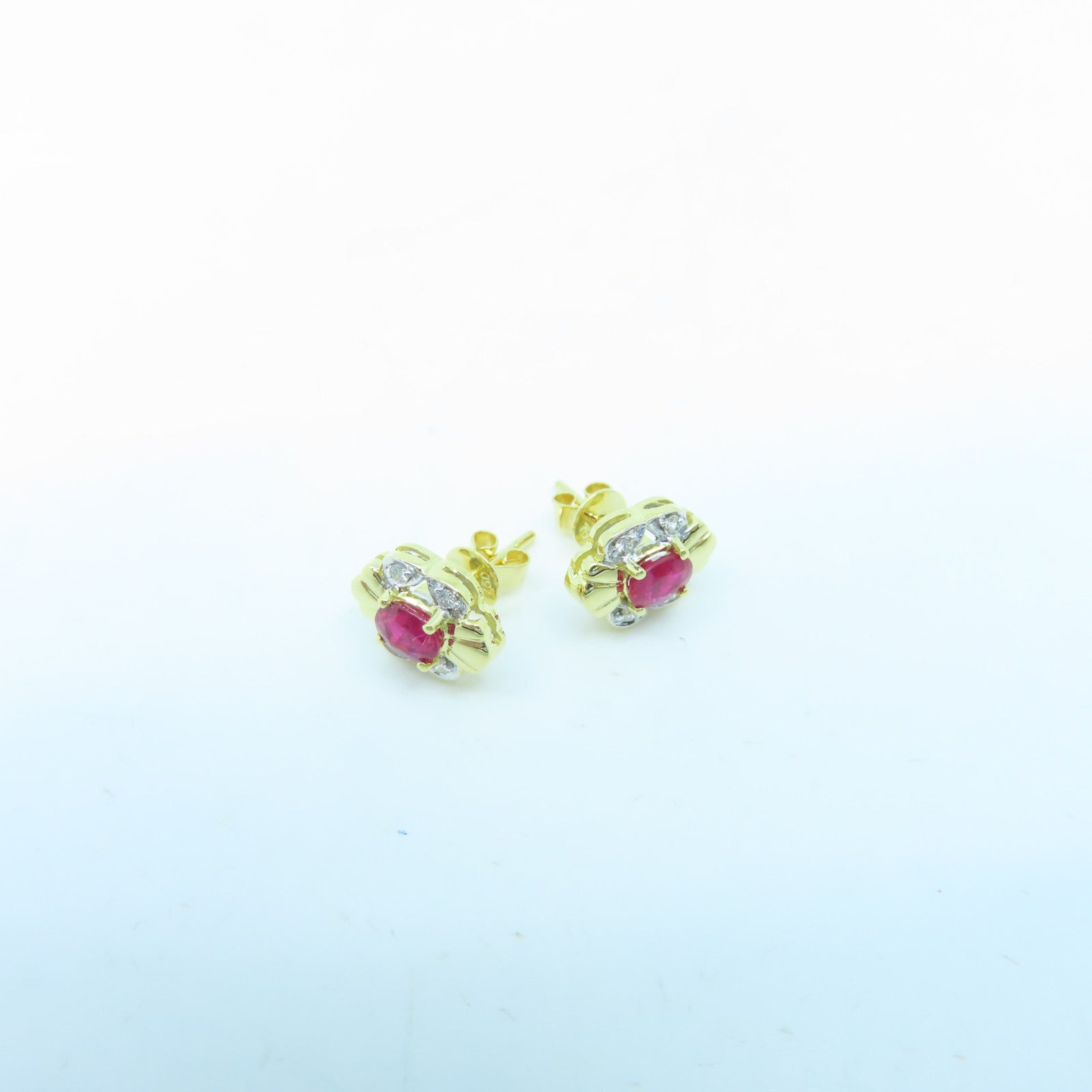 JEWELRY 18K Gold Ruby Earrings 2.8g Ruby Earrings