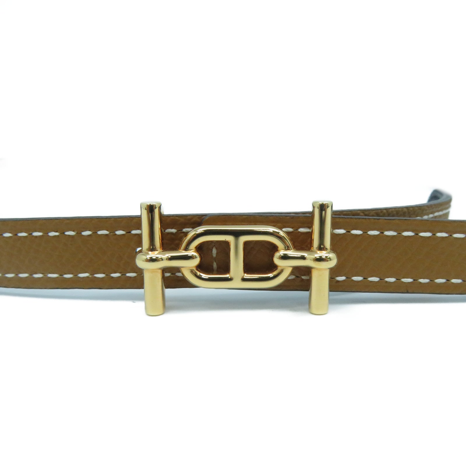 HERMES Epsom皮革Belt 75cm金扣皮帶Gold經典駝色