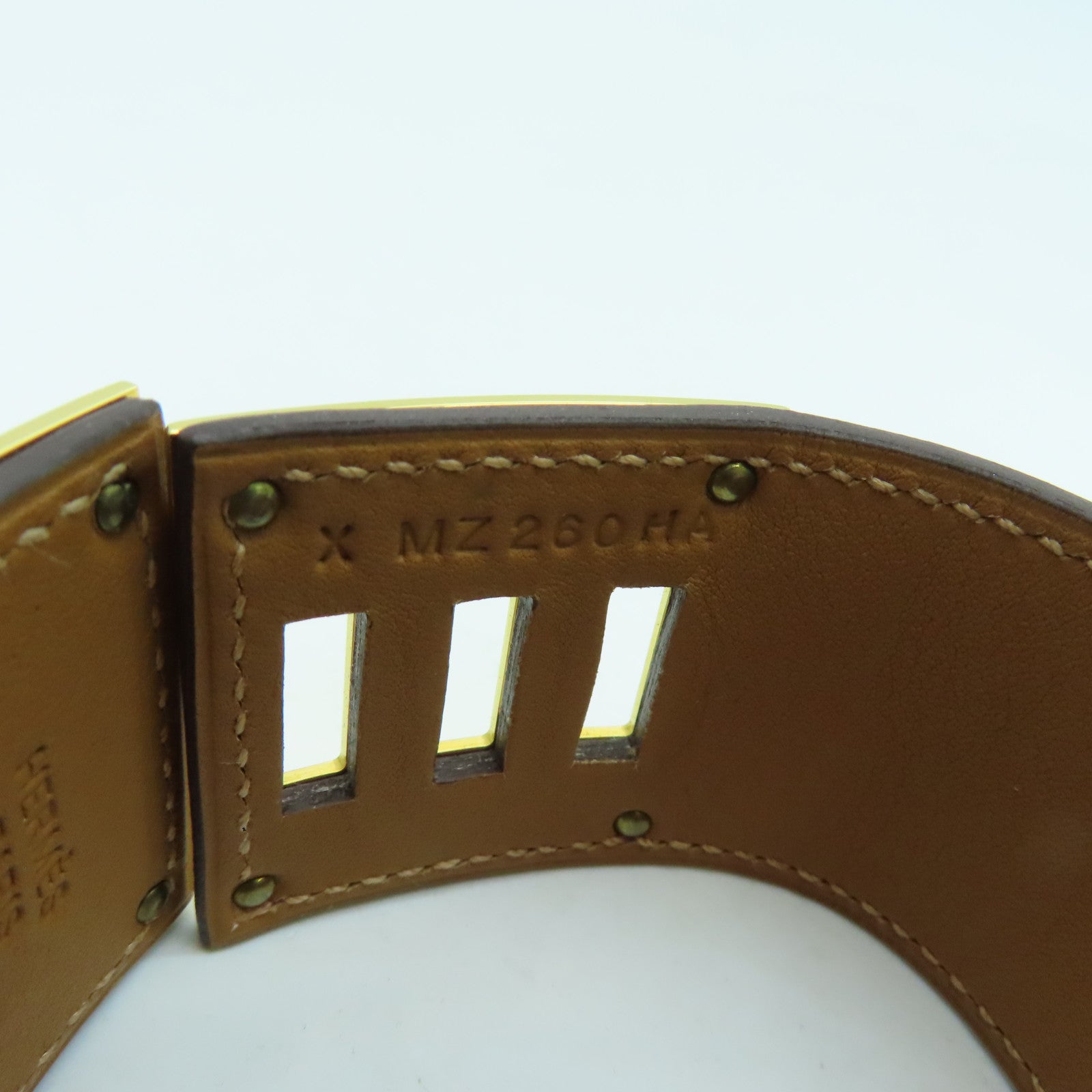 HERMES Swift皮革Kelly Dog Bracelet金扣手鐲紫色