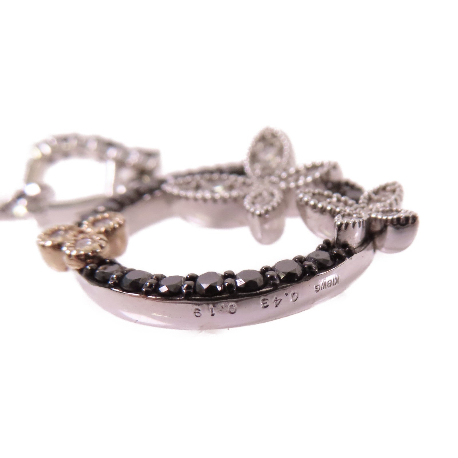 JEWELRY 18K白金/黃金Diamond Necklace 0.43ct/0.19ct鑽石項鏈黑色/銀色/金色