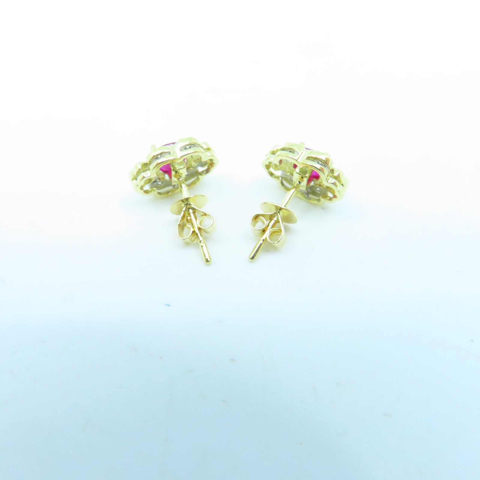 JEWELRY 18K Gold Ruby Earrings 2.8g Ruby Earrings