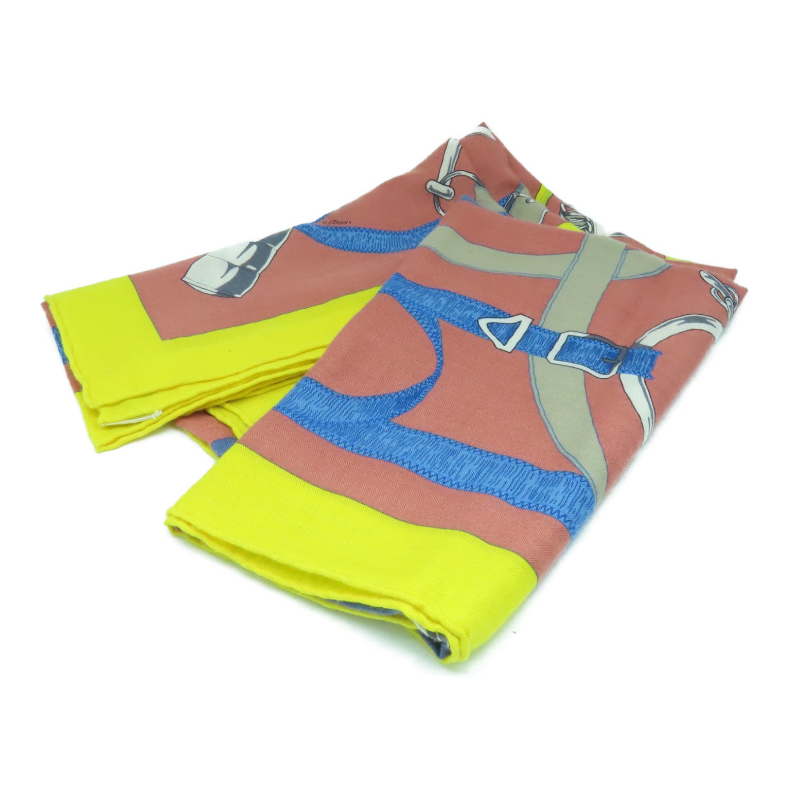 HERMES Cashmere/Silk Scarf Yellow/Pink