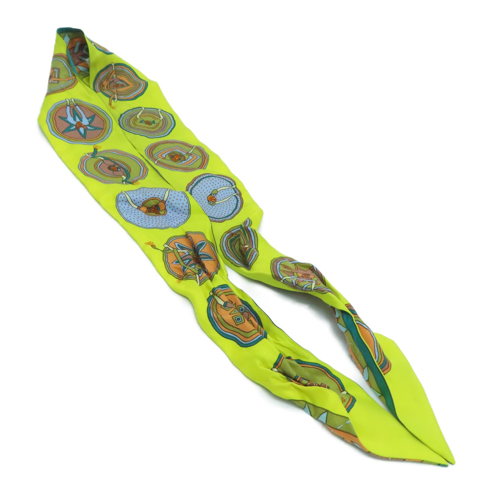 HERMES 絲質Twilly Scarf絲巾彩色