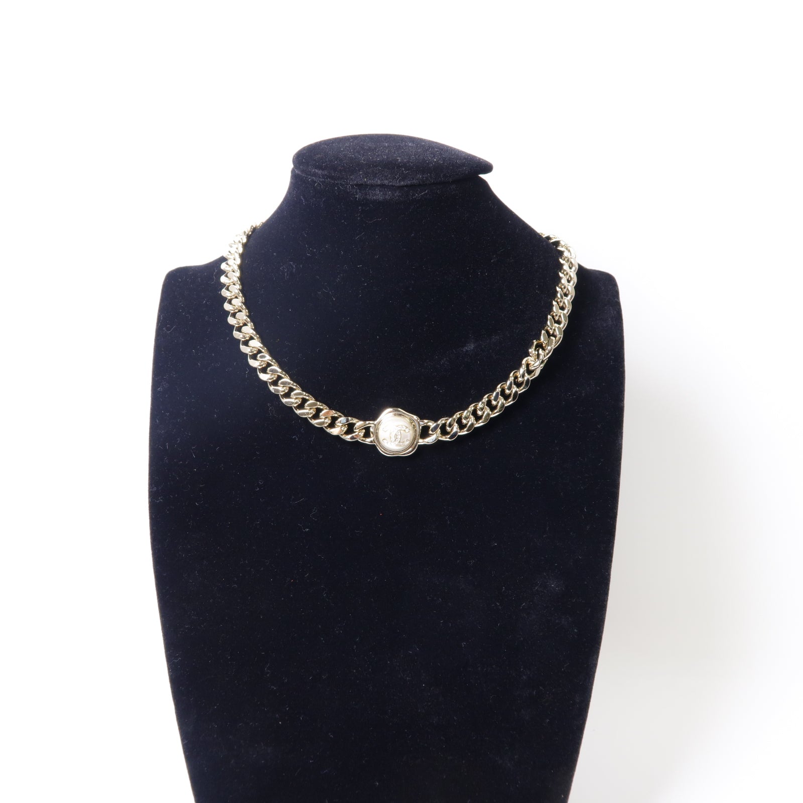 CHANEL PVC/金屬Necklace項鍊金色/白色