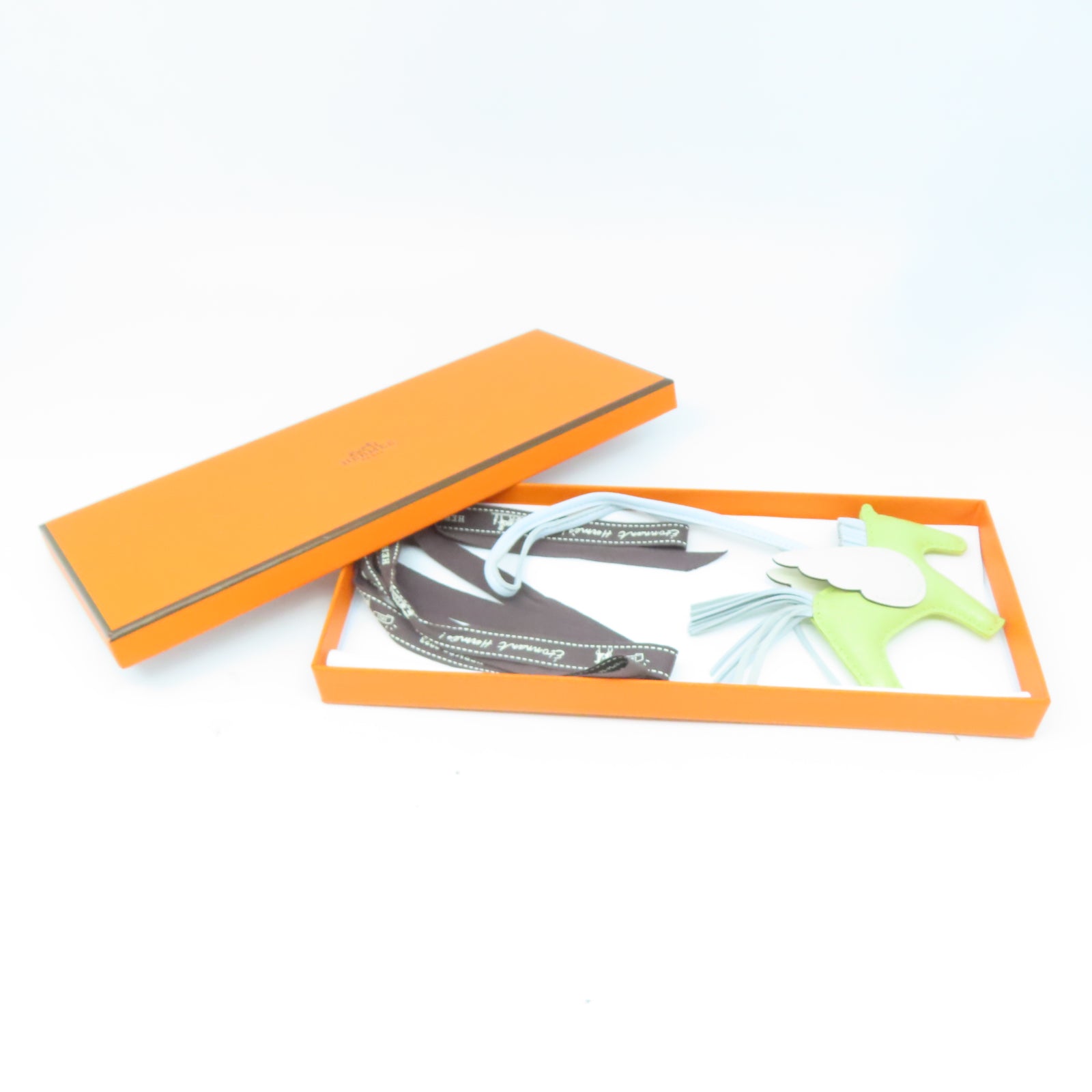 HERMES Swift皮革Rodeo Pegase PM掛飾綠色