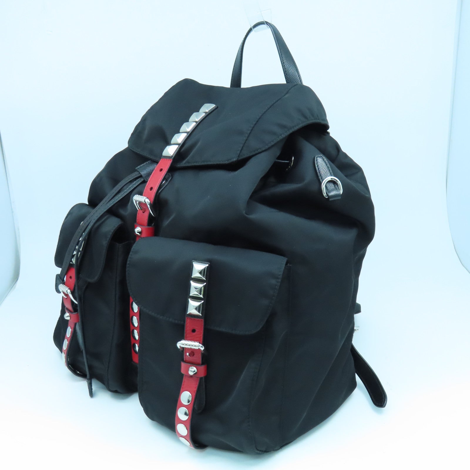 PRADA Nylon Rucksack Silver Buckle Backpack Black – Brand Off Hong