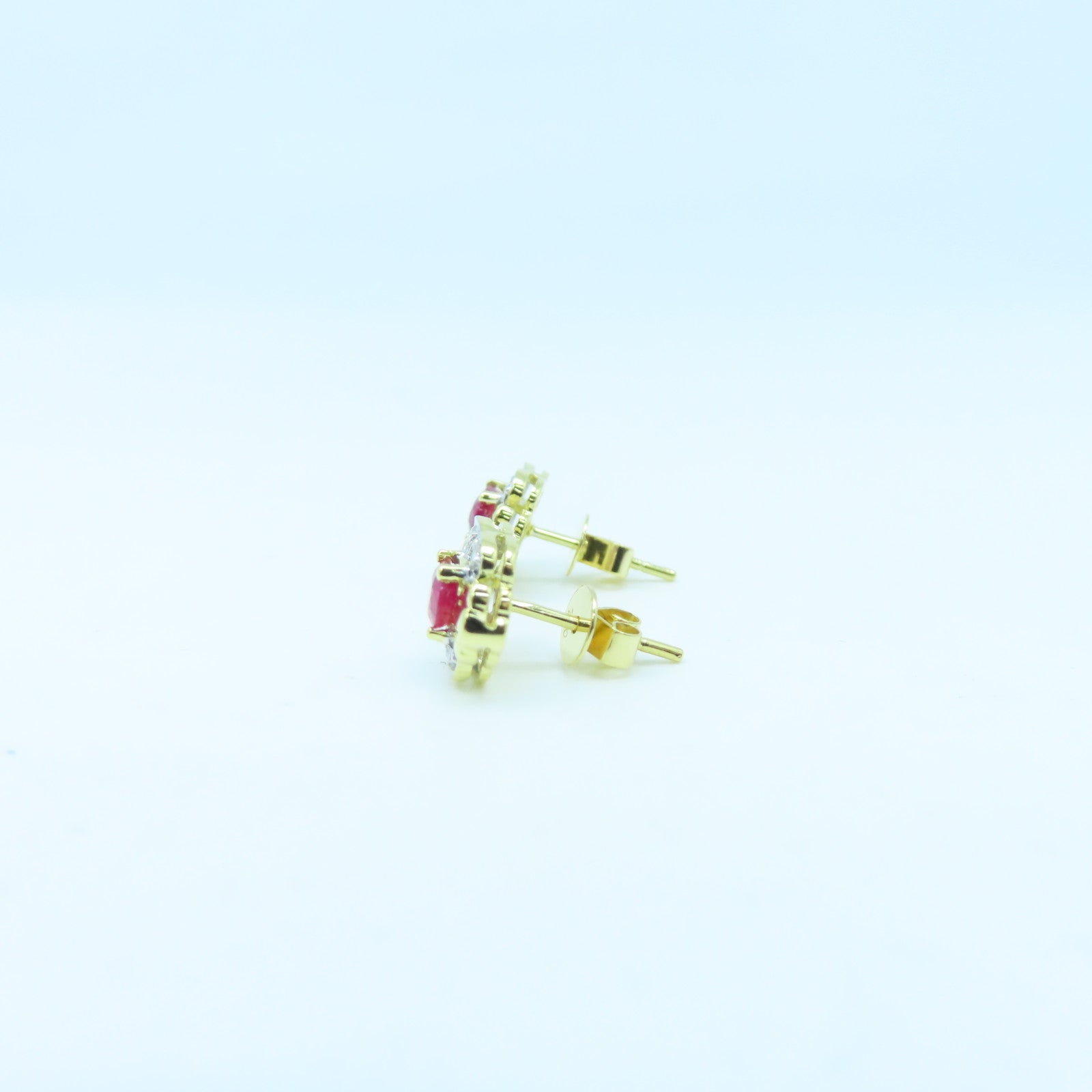 JEWELRY 18K Gold Ruby Earrings 2.8g Ruby Earrings