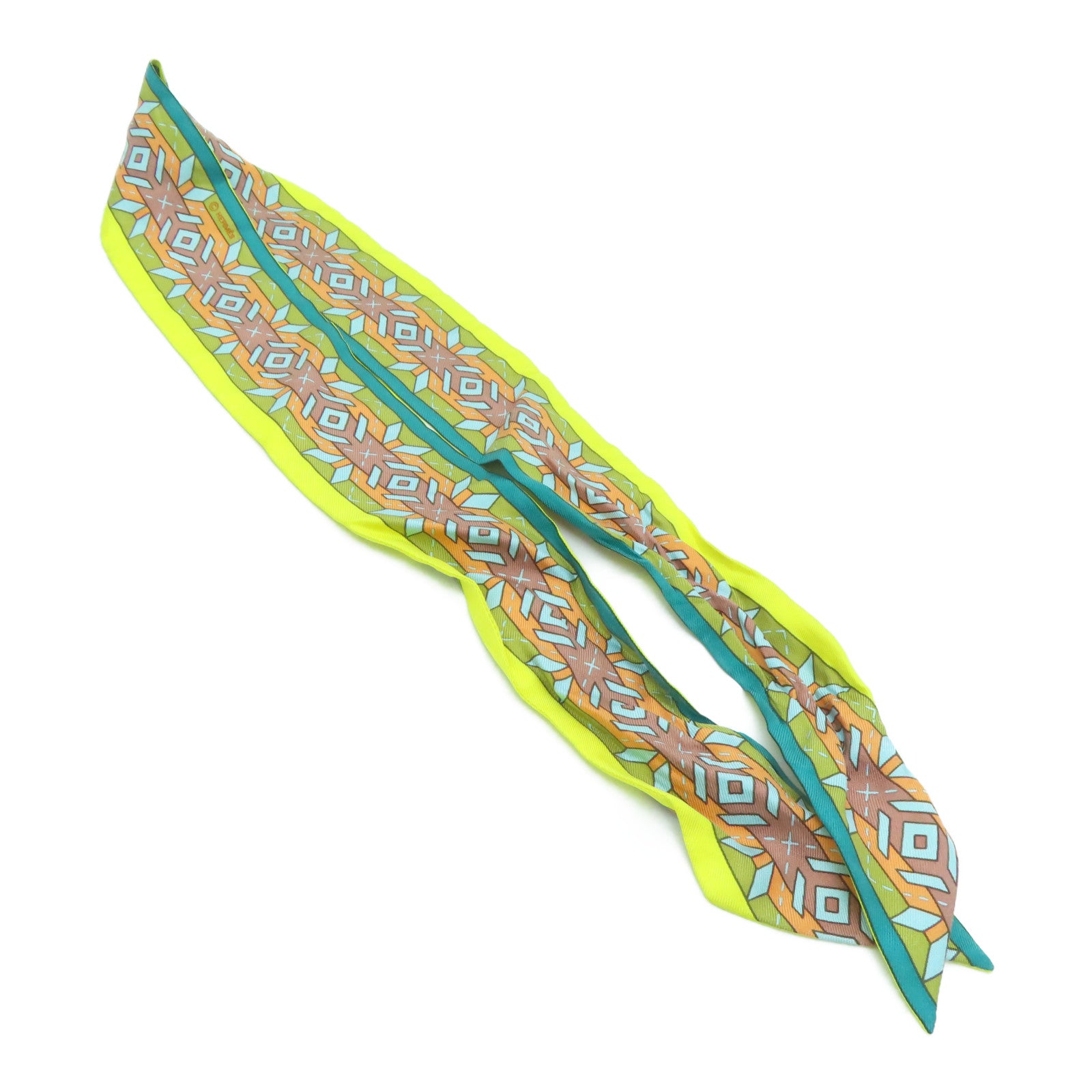 HERMES 絲質Twilly Scarf絲巾彩色