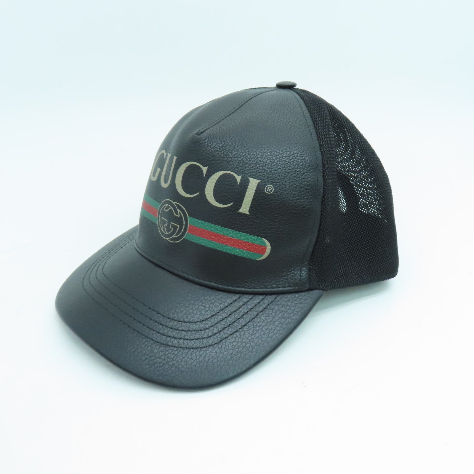 GUCCI Leather/Nylon Cap M 58 Hat Black – Brand Off Hong Kong