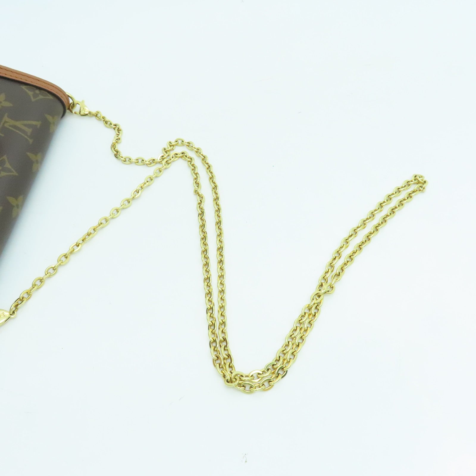 LOUIS VUITTON Monogram Dauphine金扣链带肩背袋啡色