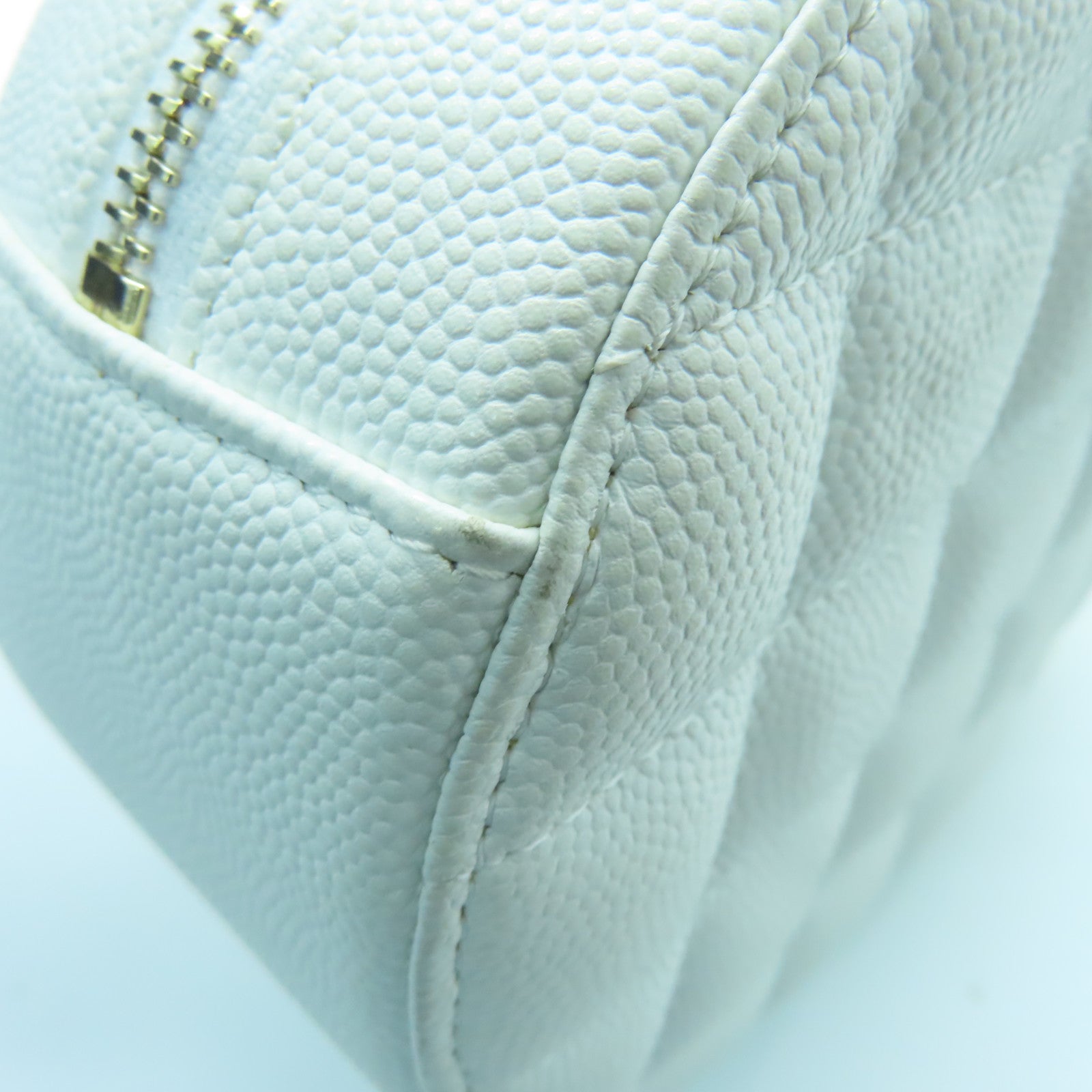 CHANEL 牛皮皮革2way Shoulder Bag金扣手挽肩背两用袋白色