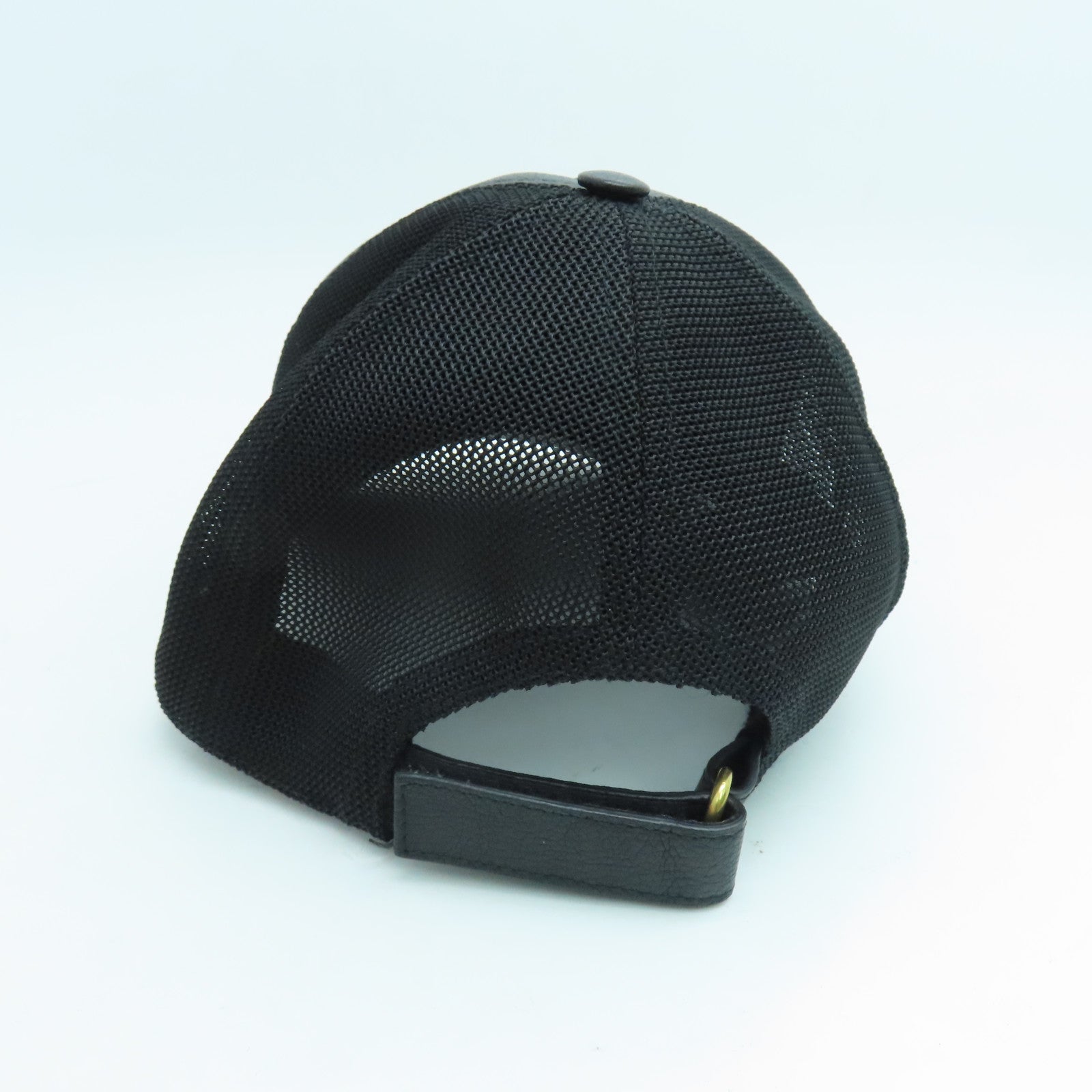 GUCCI Leather/Nylon Cap M 58 Hat Black