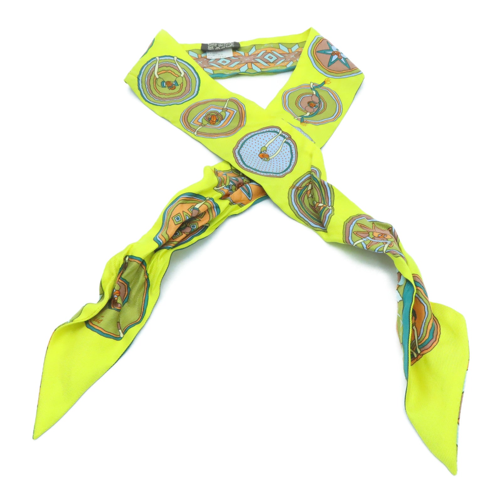 HERMES 絲質Twilly Scarf絲巾彩色