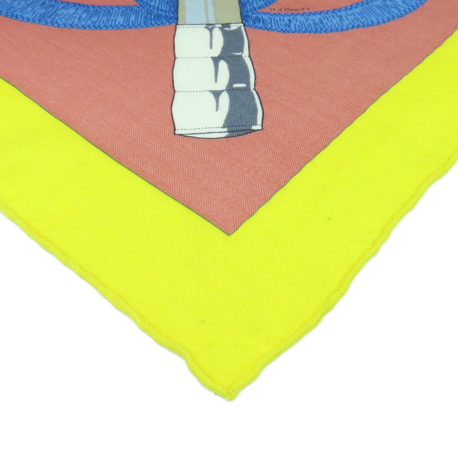 HERMES Cashmere/Silk Scarf Yellow/Pink