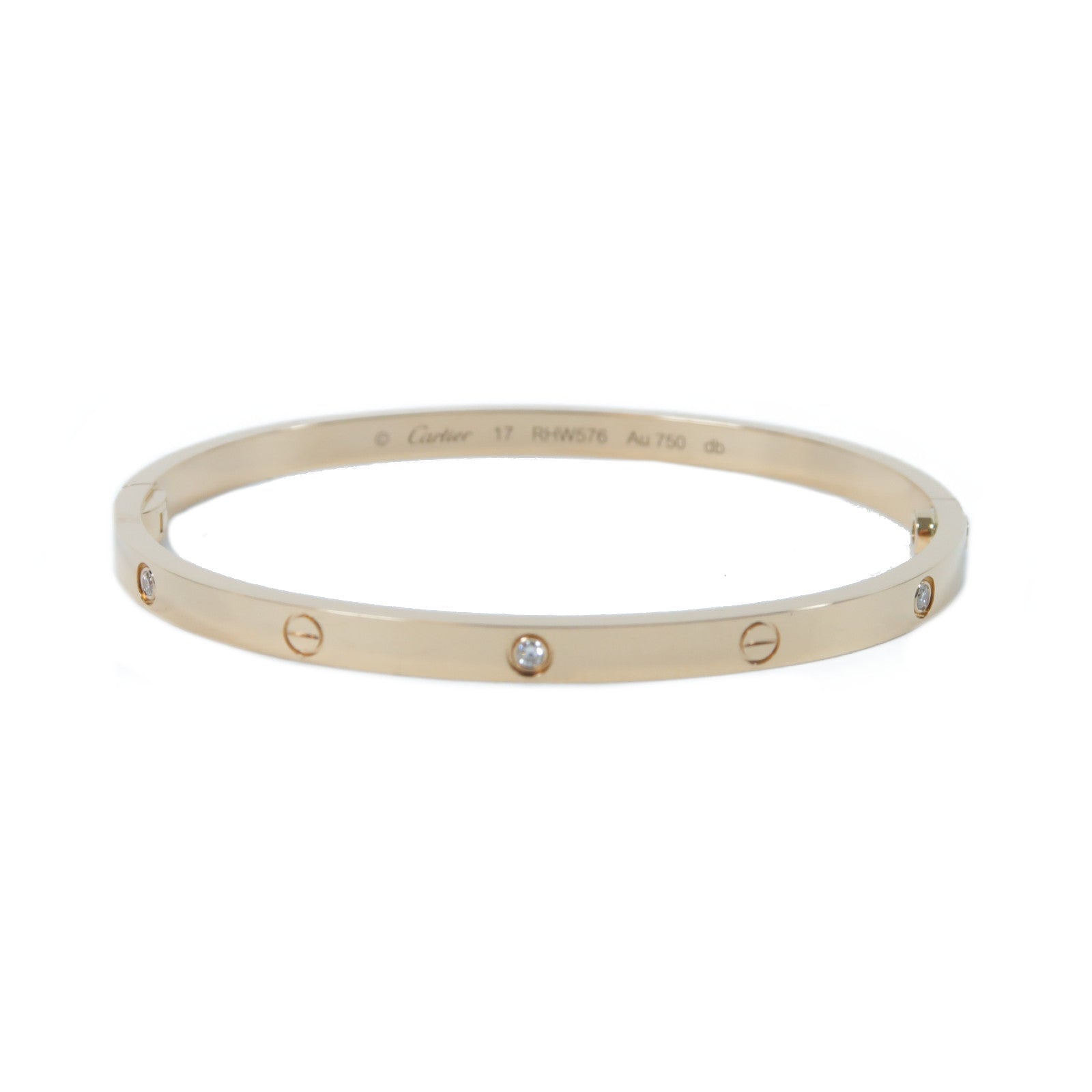 CARTIER 18K玫瑰金Love Bracelet 6p Diamonds 0.15ct鑽石手鐲Cartier#17