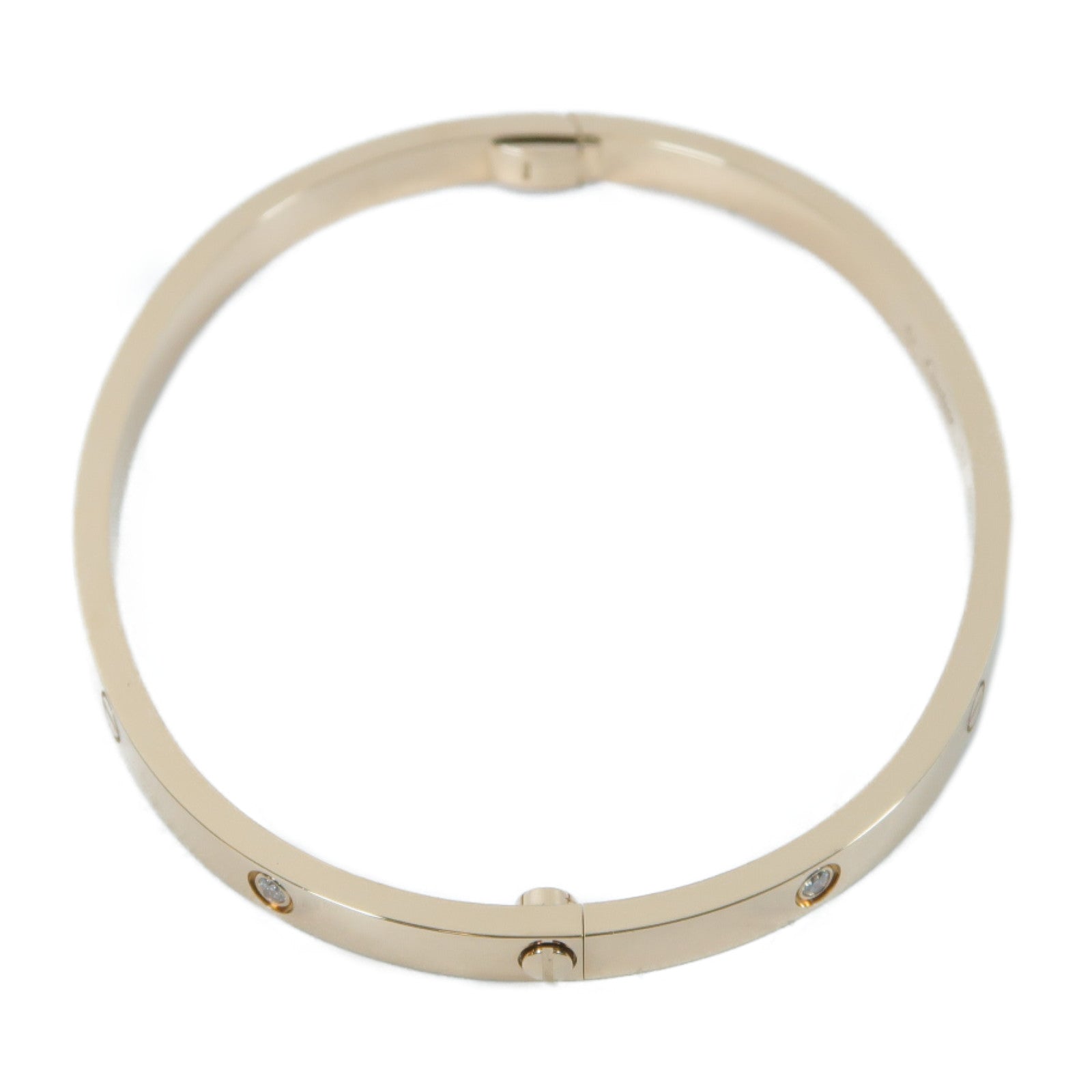 CARTIER 18K玫瑰金Love Bracelet 6p Diamonds 0.15ct鑽石手鐲Cartier#17