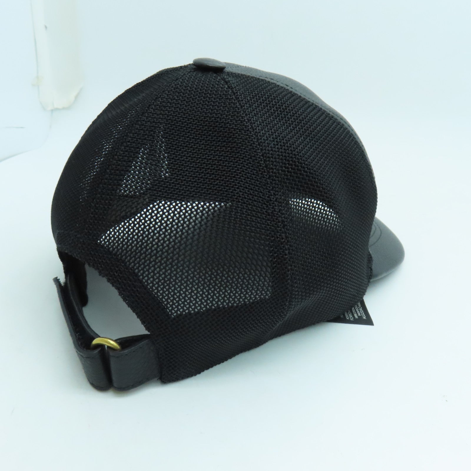 GUCCI Leather/Nylon Cap M 58 Hat Black
