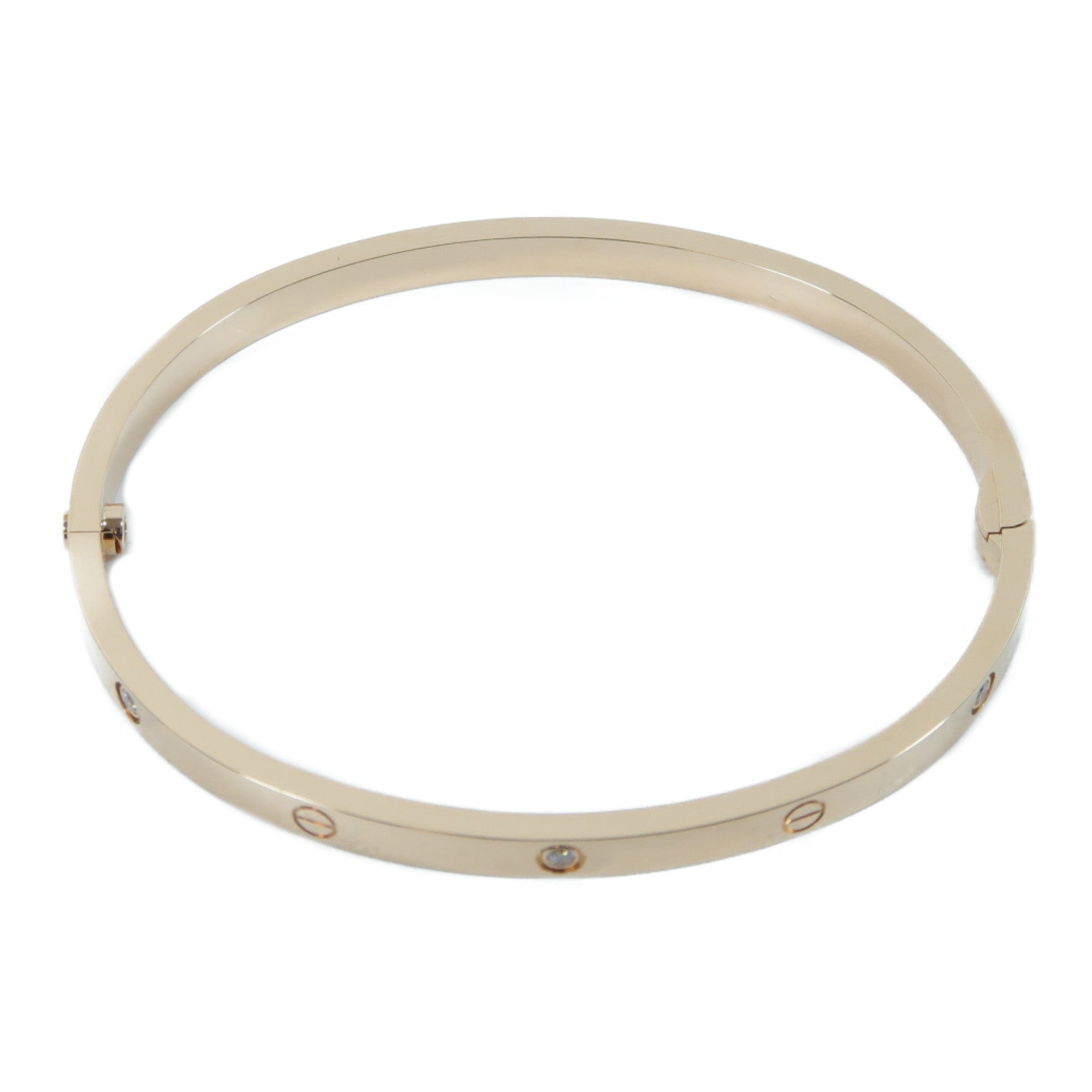 CARTIER 18K玫瑰金Love Bracelet 6p Diamonds 0.15ct鑽石手鐲Cartier#17