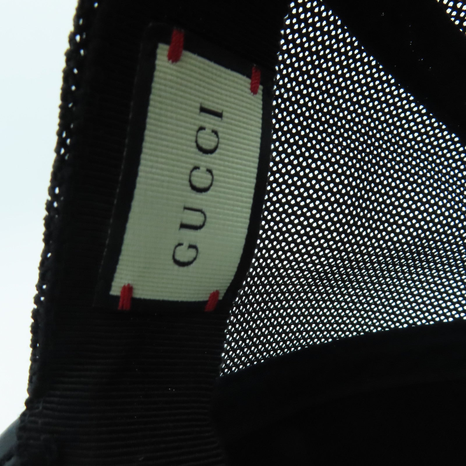 GUCCI Leather/Nylon Cap M 58 Hat Black