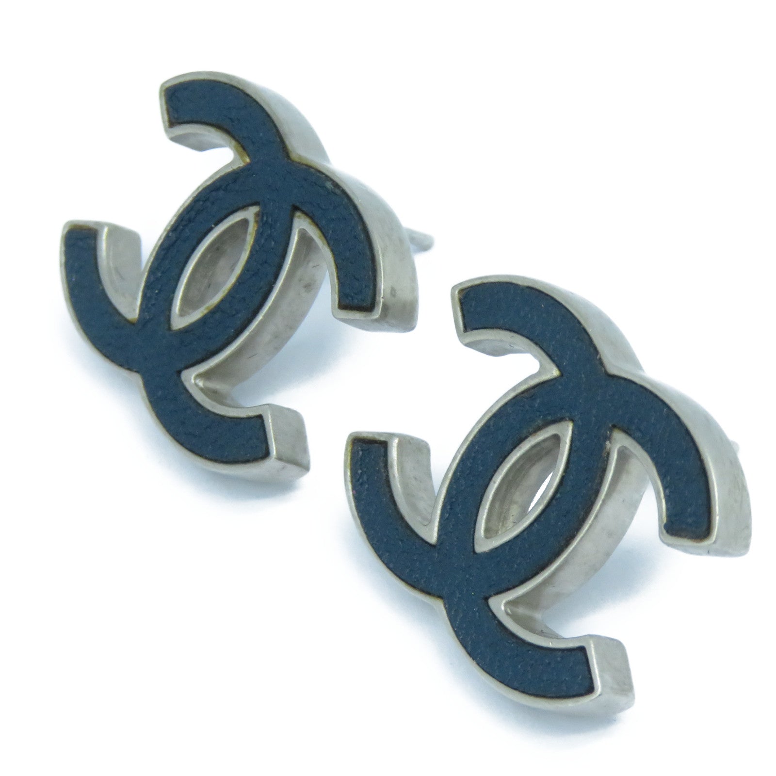 CHANEL 金屬Earrings耳環藍色/銀色
