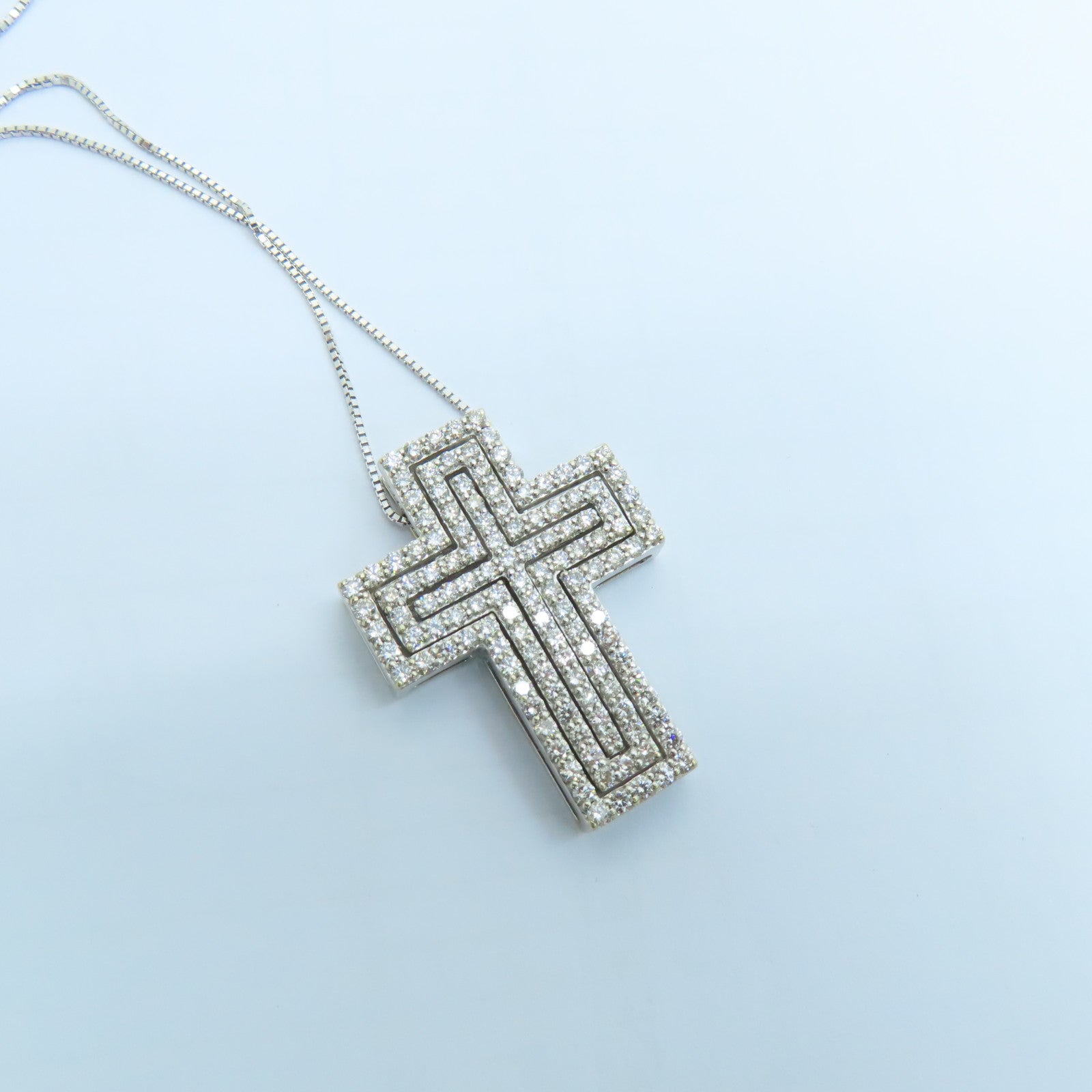 JEWELRY 18K白金Diamond Necklace 1.0ct/0.70ct钻石项链