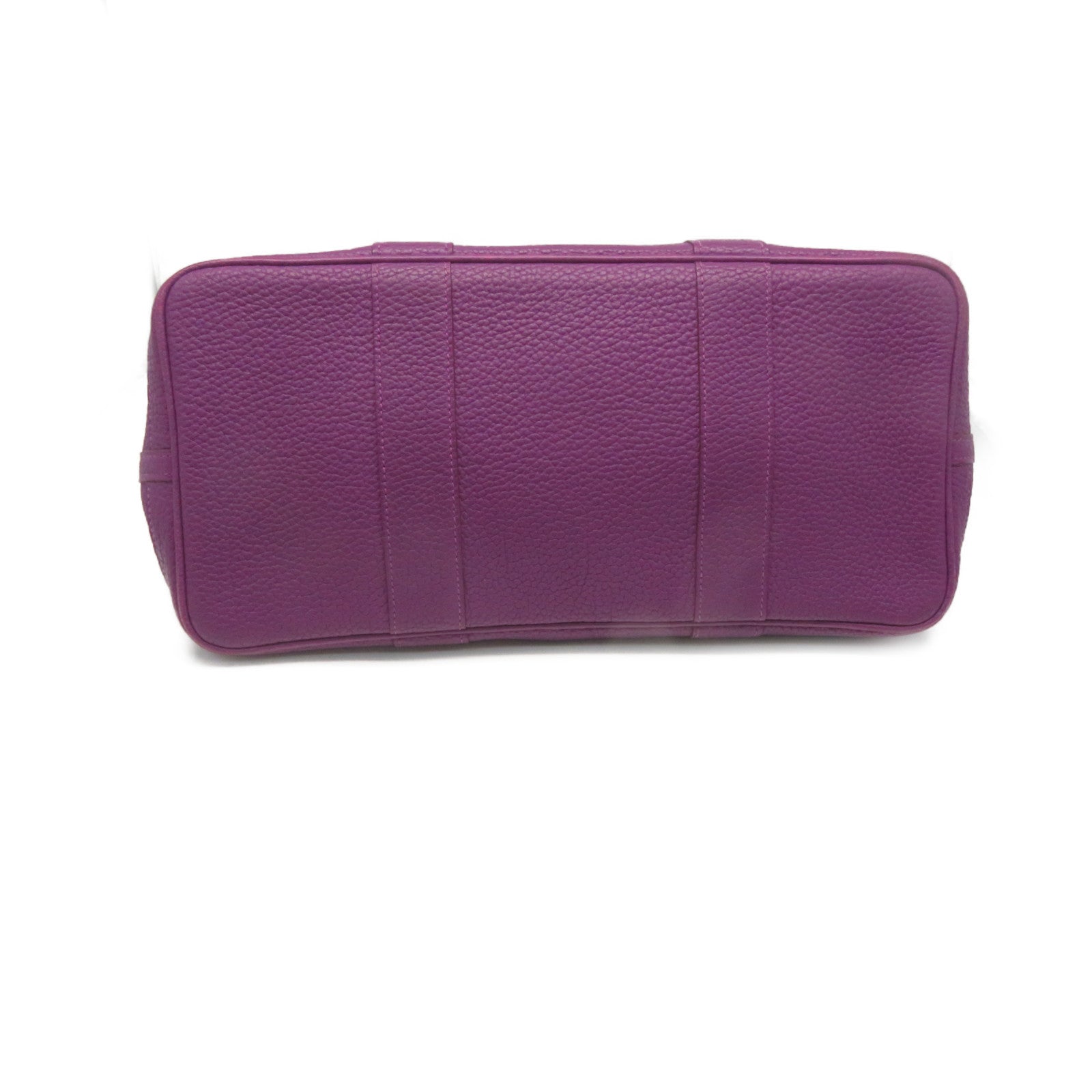 HERMES Negonda皮革GardenParty PM Tote Bag银扣手挽袋N5紫色