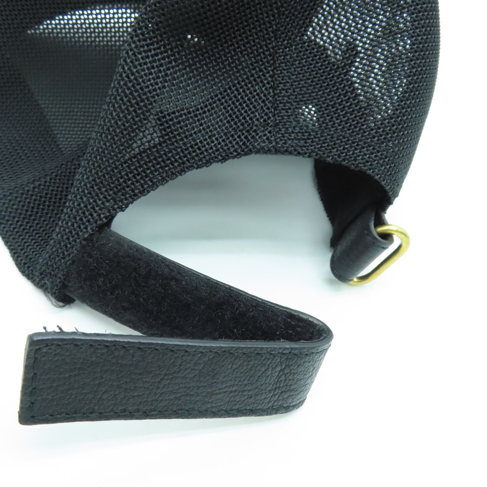 GUCCI Leather/Nylon Cap M 58 Hat Black