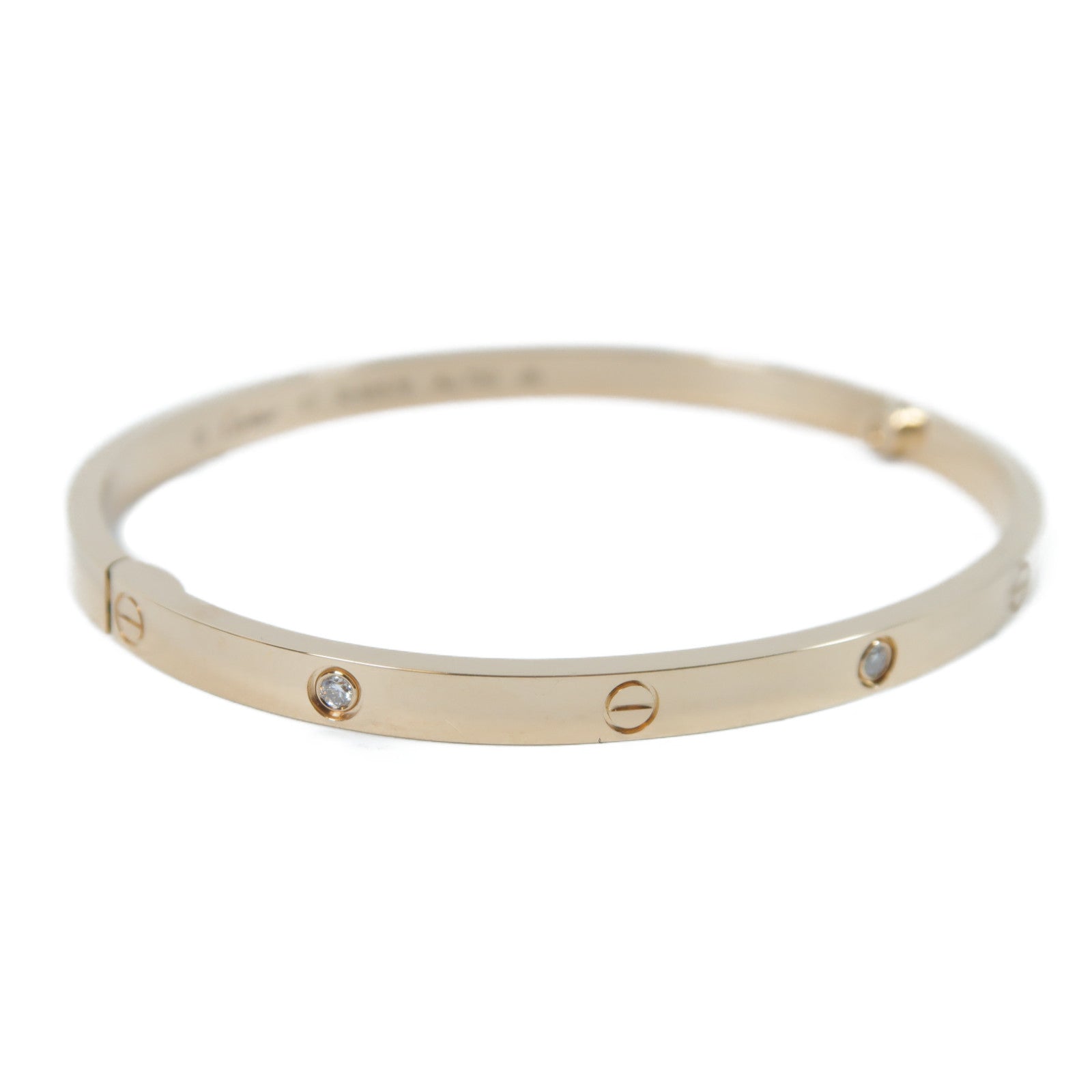 CARTIER 18K玫瑰金Love Bracelet 6p Diamonds 0.15ct鑽石手鐲Cartier#17