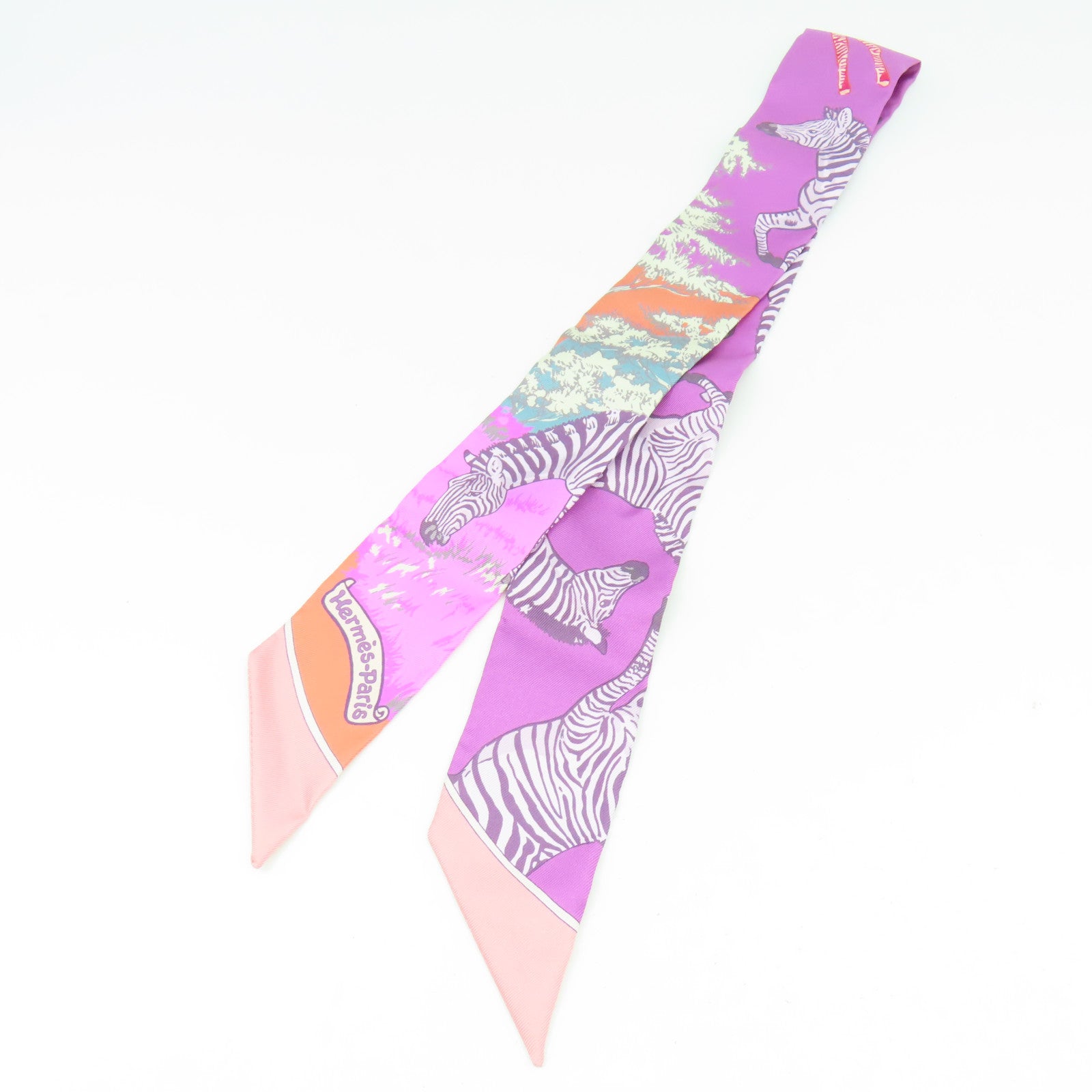 HERMES 【激減優惠】絲質Twilly Scarf絲巾紫色