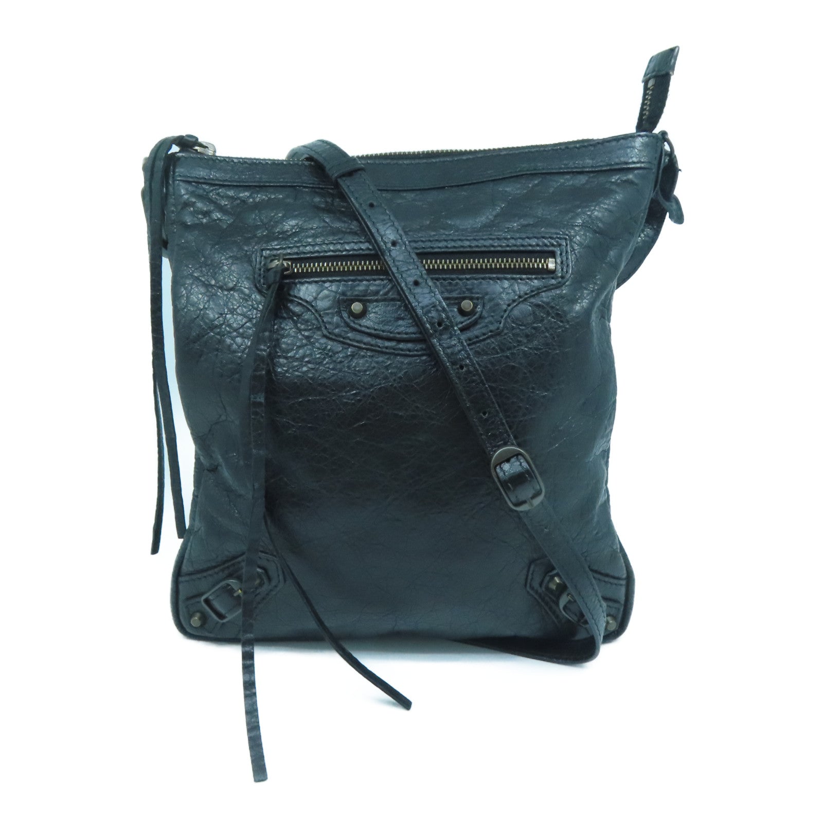 BALENCIAGA 羊皮皮革Shoulder Bag肩背袋黑色