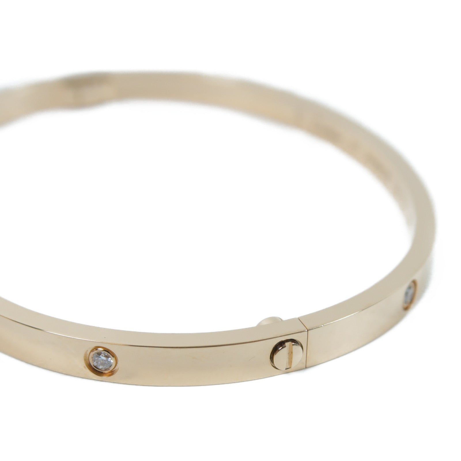 CARTIER 18K玫瑰金Love Bracelet 6p Diamonds 0.15ct鑽石手鐲Cartier#17