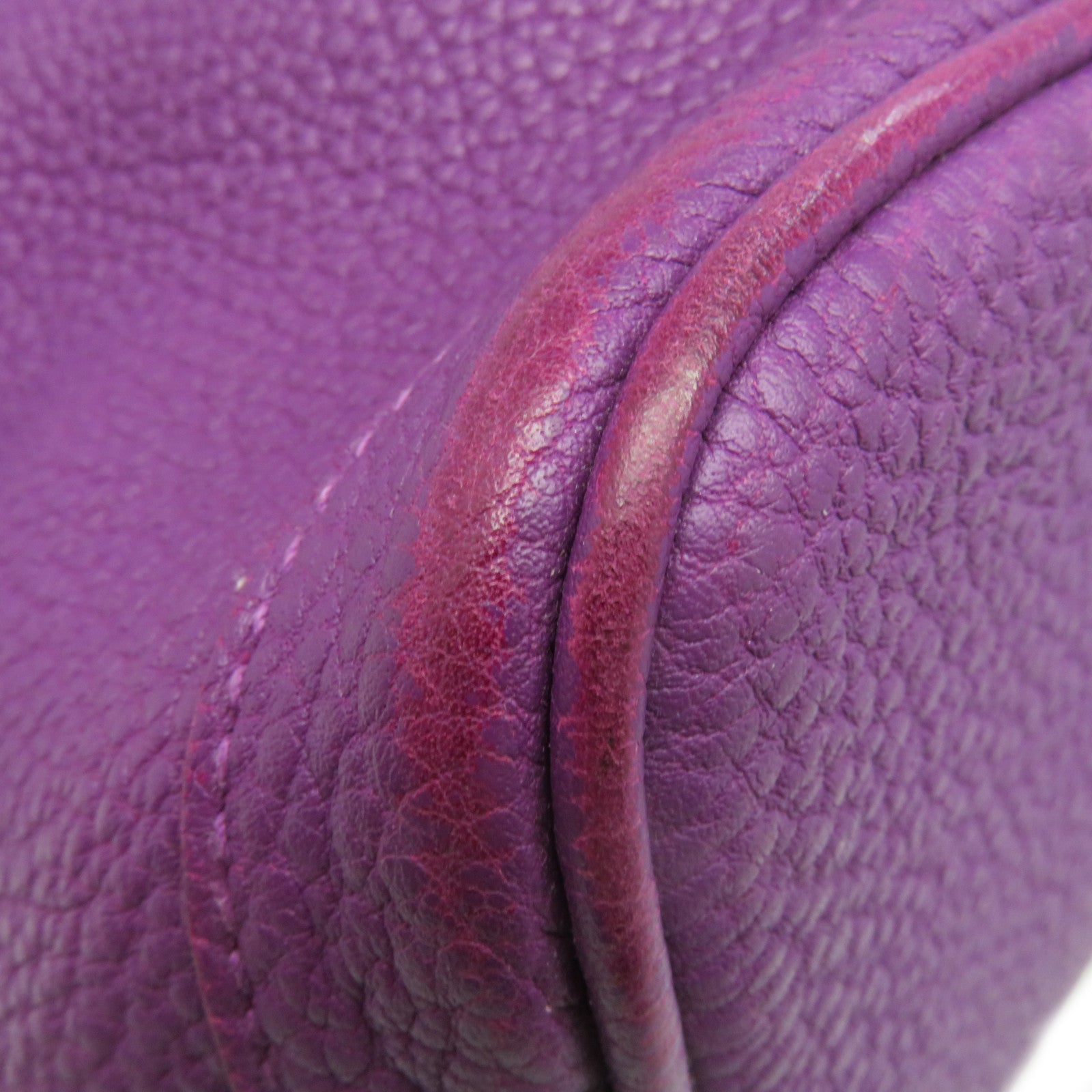 HERMES Negonda皮革GardenParty PM Tote Bag银扣手挽袋N5紫色