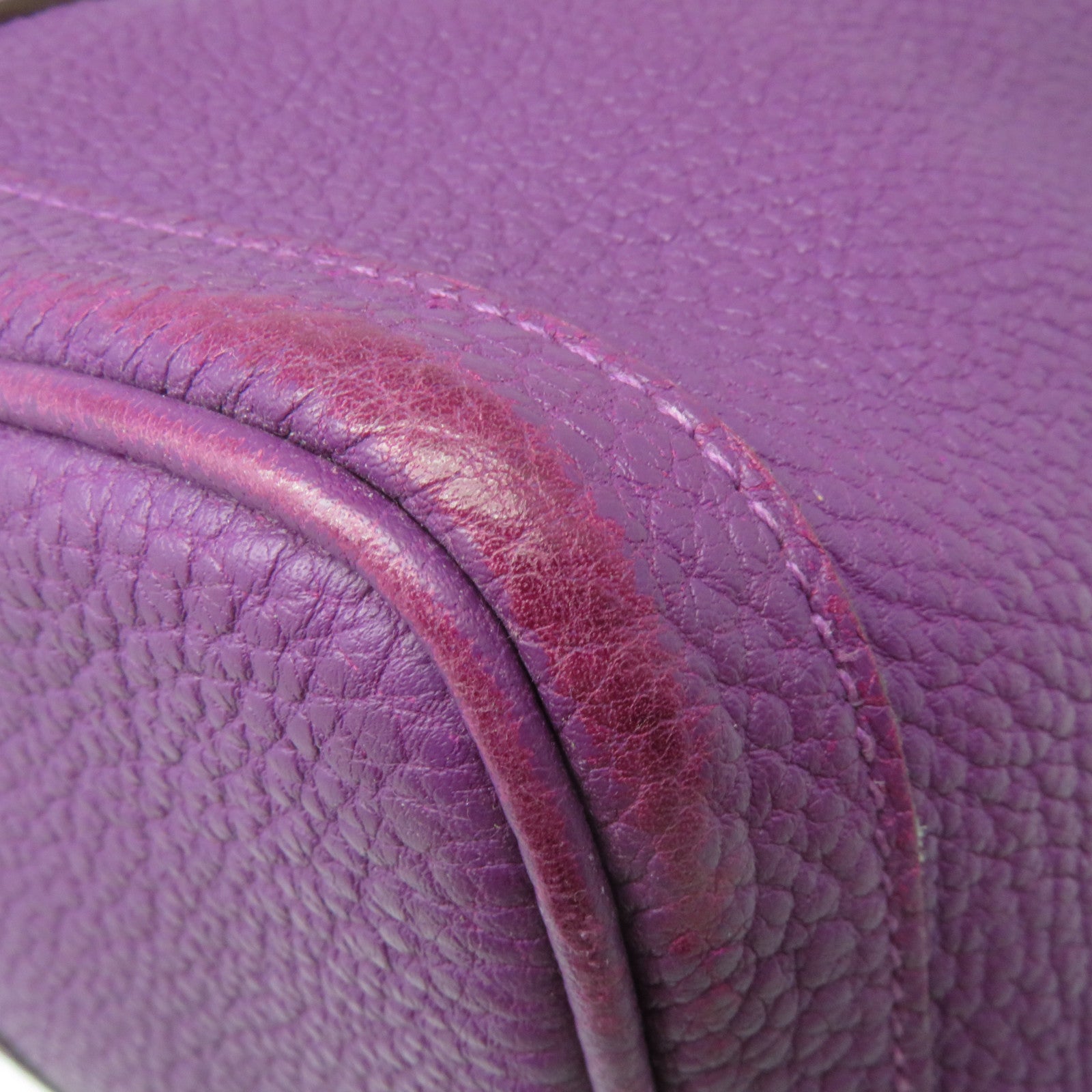 HERMES Negonda皮革GardenParty PM Tote Bag银扣手挽袋N5紫色