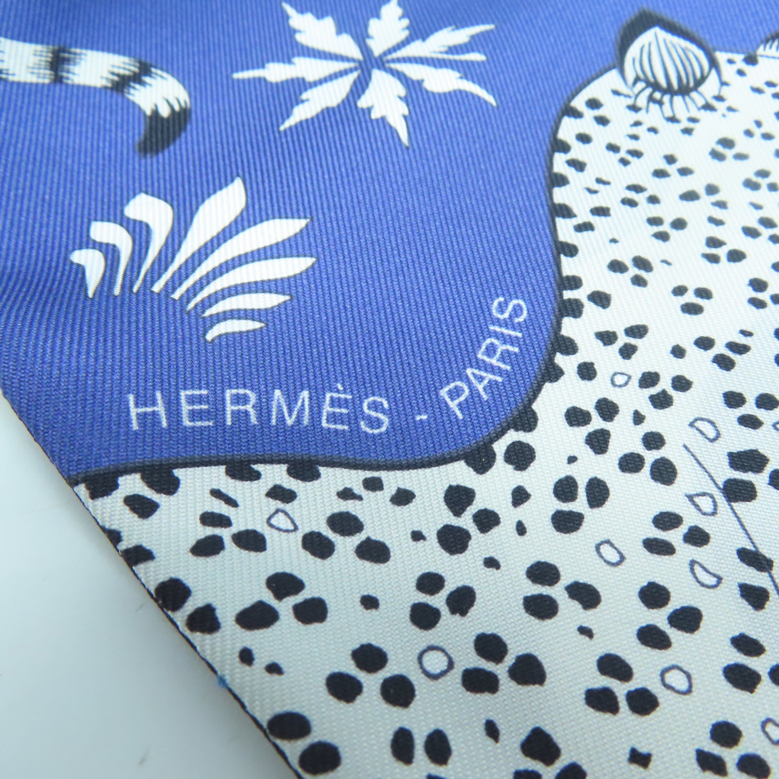 HERMES 絲質Maxi Twilly絲巾藍色