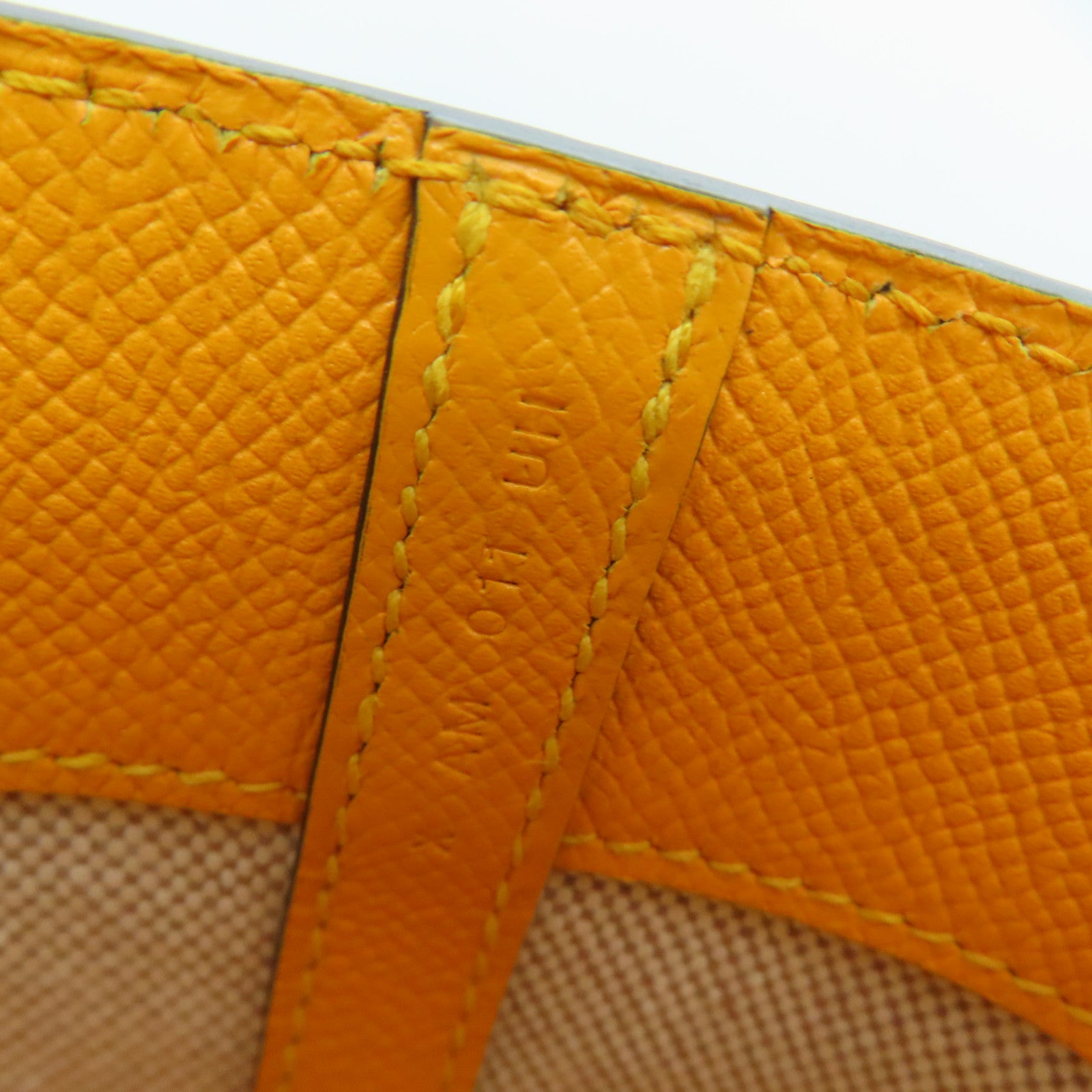 HERMES Epsom皮革/Evercolor皮革Maxi Box Cabas銀扣肩背袋Origan/Jaune D'or牛至色/金黃色
