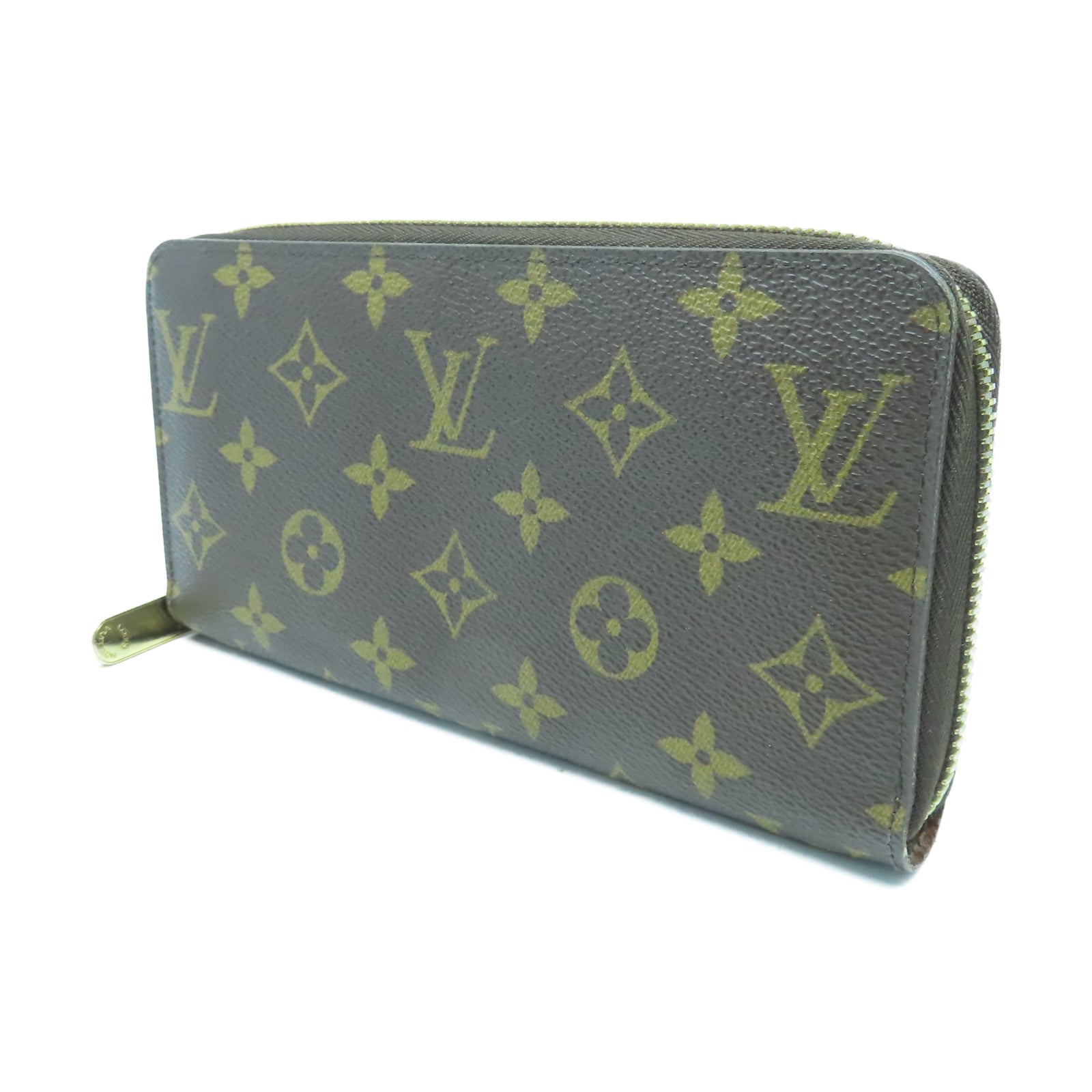 LOUIS VUITTON Monogram Zipper Long Wallet金扣長錢包棕色