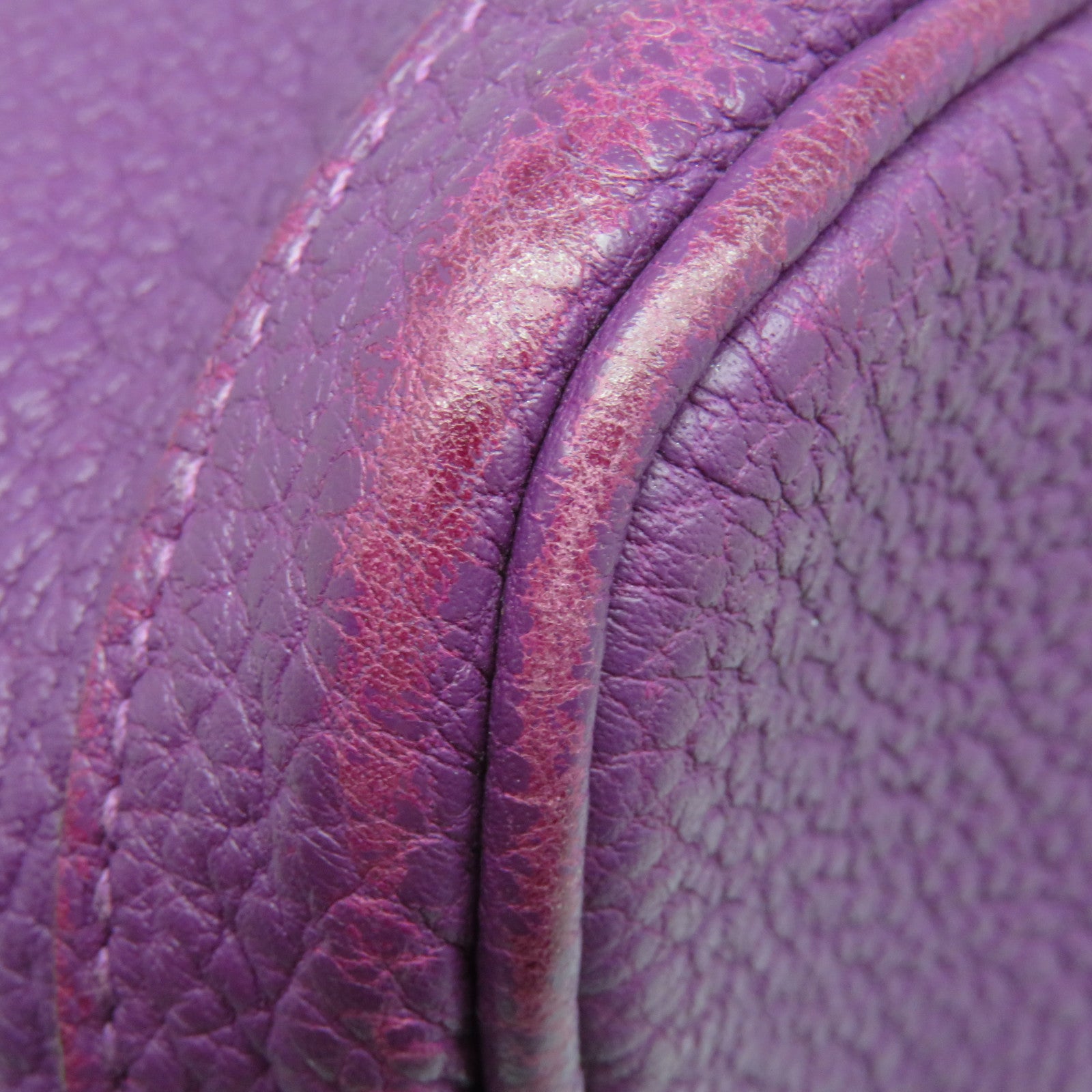 HERMES Negonda皮革GardenParty PM Tote Bag银扣手挽袋N5紫色