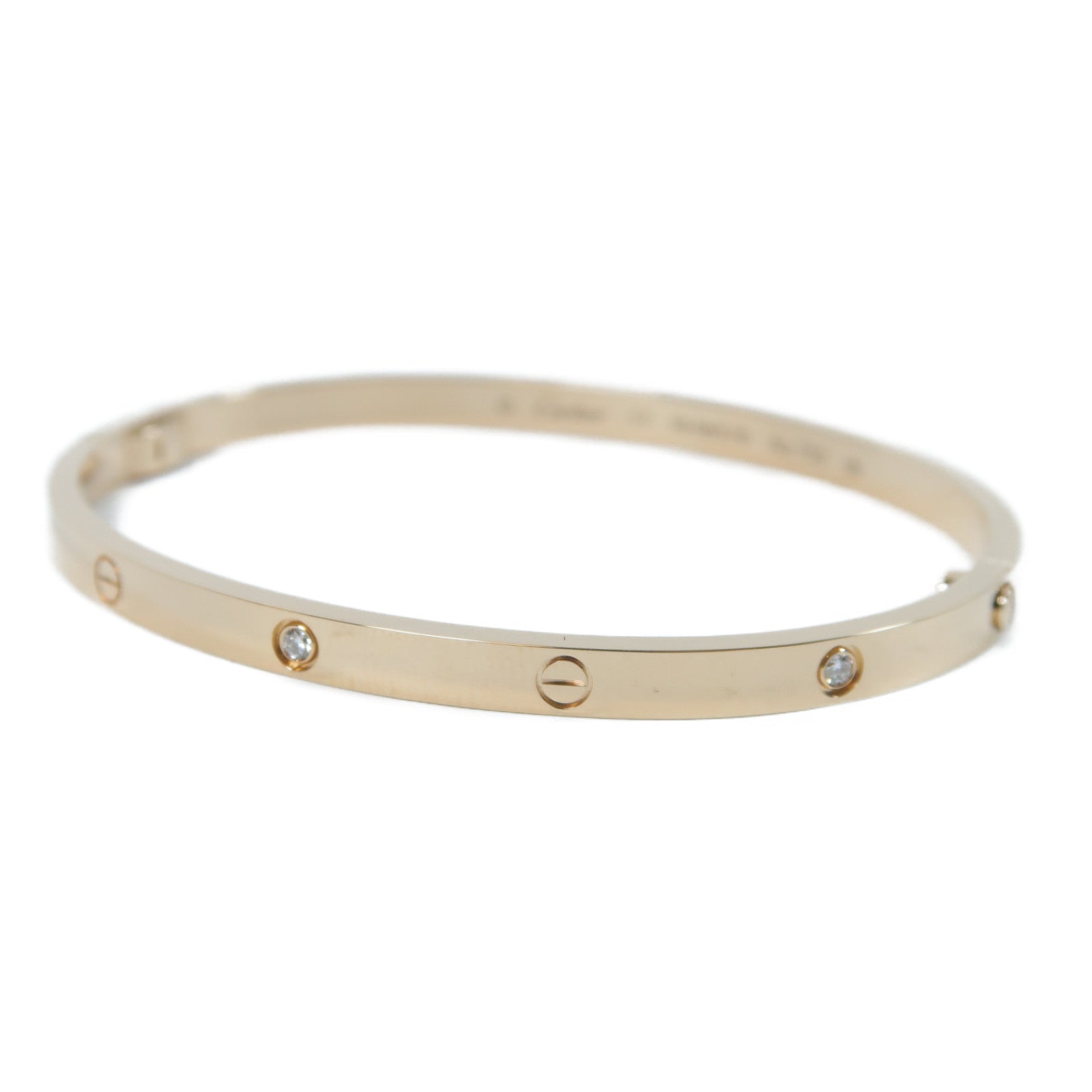 CARTIER 18K玫瑰金Love Bracelet 6p Diamonds 0.15ct鑽石手鐲Cartier#17