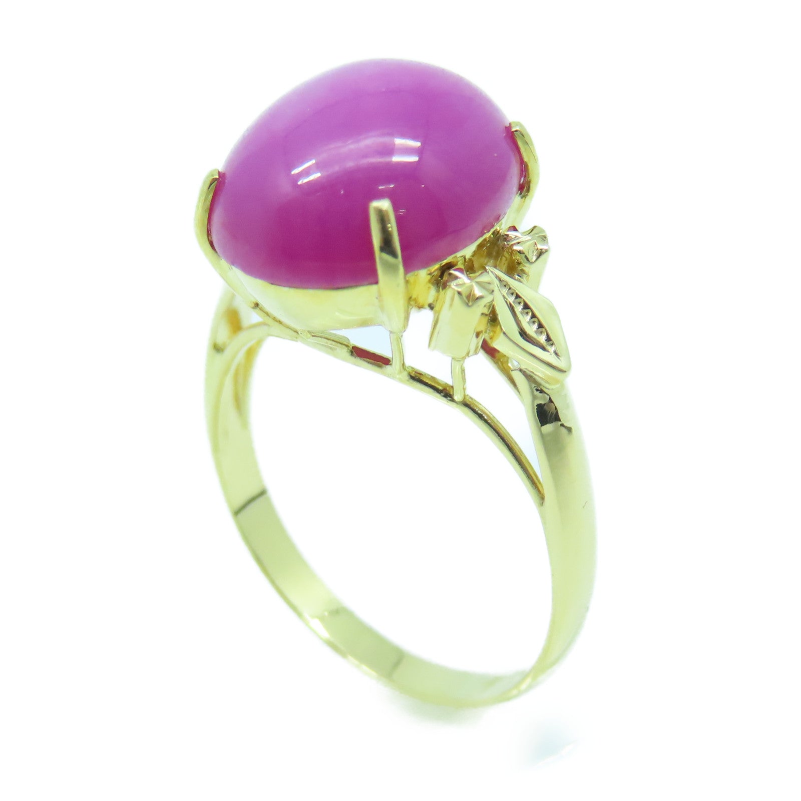 JEWELRY 18K Gold Star Ruby 3.6g Ring US#6