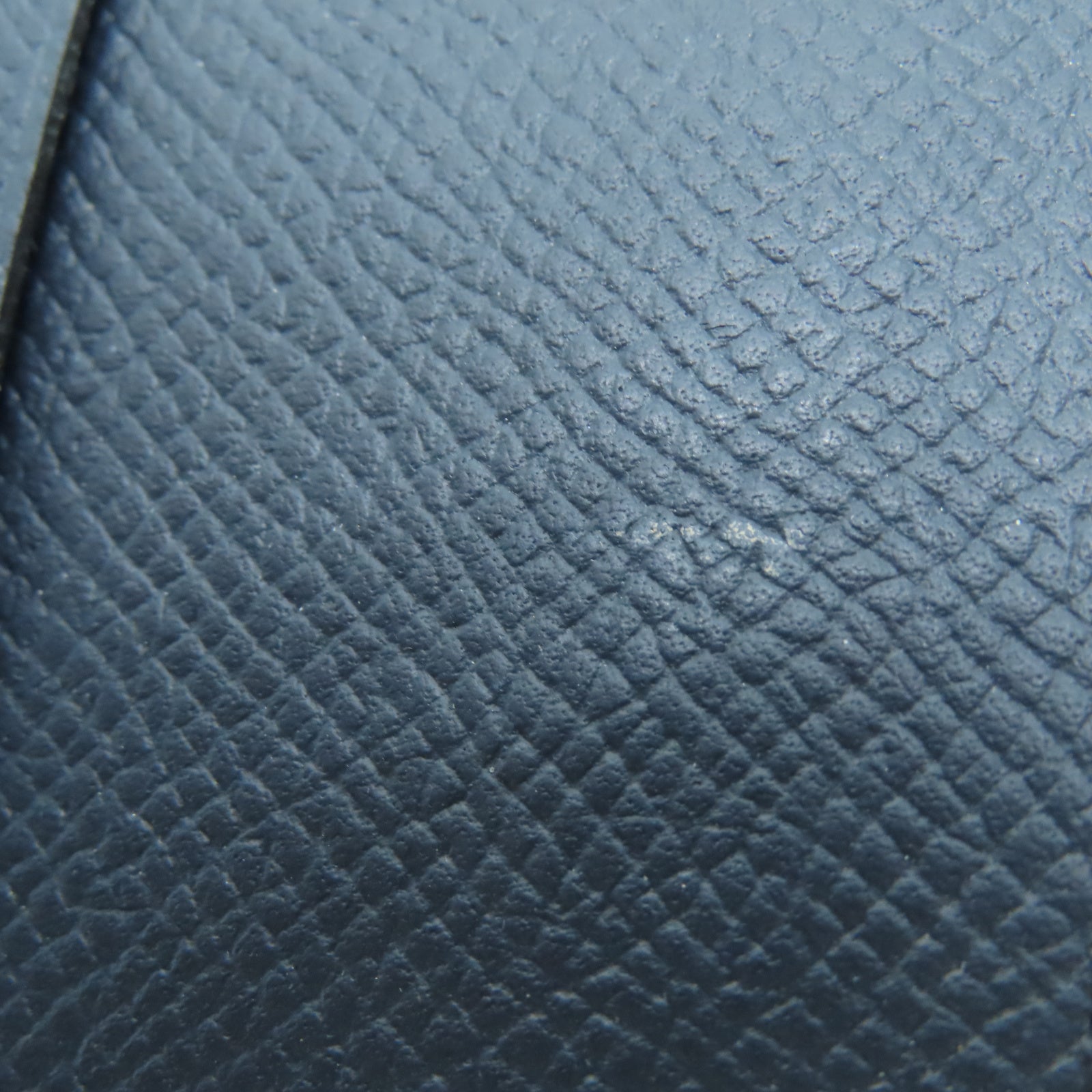 HERMES 【激減優惠】Veau Epsom皮革Bearn Compact金扣錢包深藍色