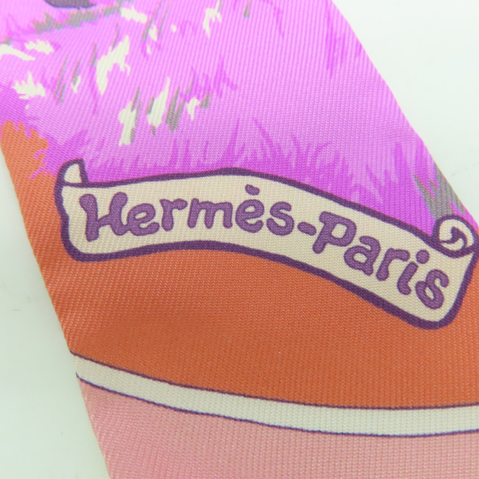 HERMES 【激減優惠】絲質Twilly Scarf絲巾紫色